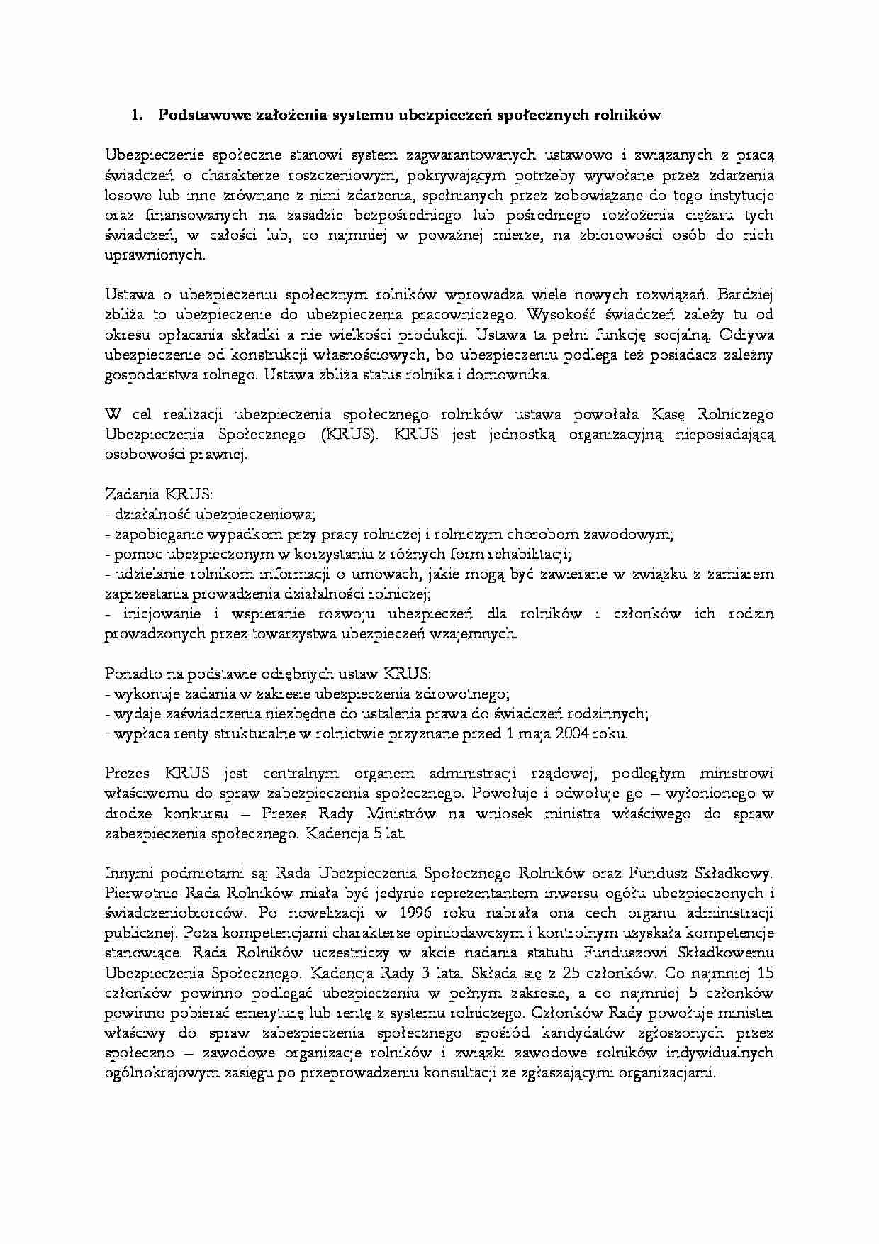 Podstawowe założenia systemu ubezpieczeń  - omówienie - strona 1