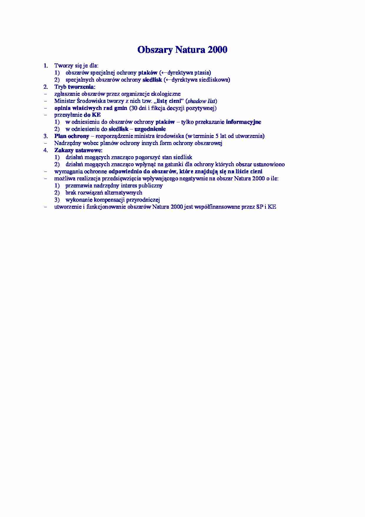 Obszary Natura 2000 - omówienie - strona 1