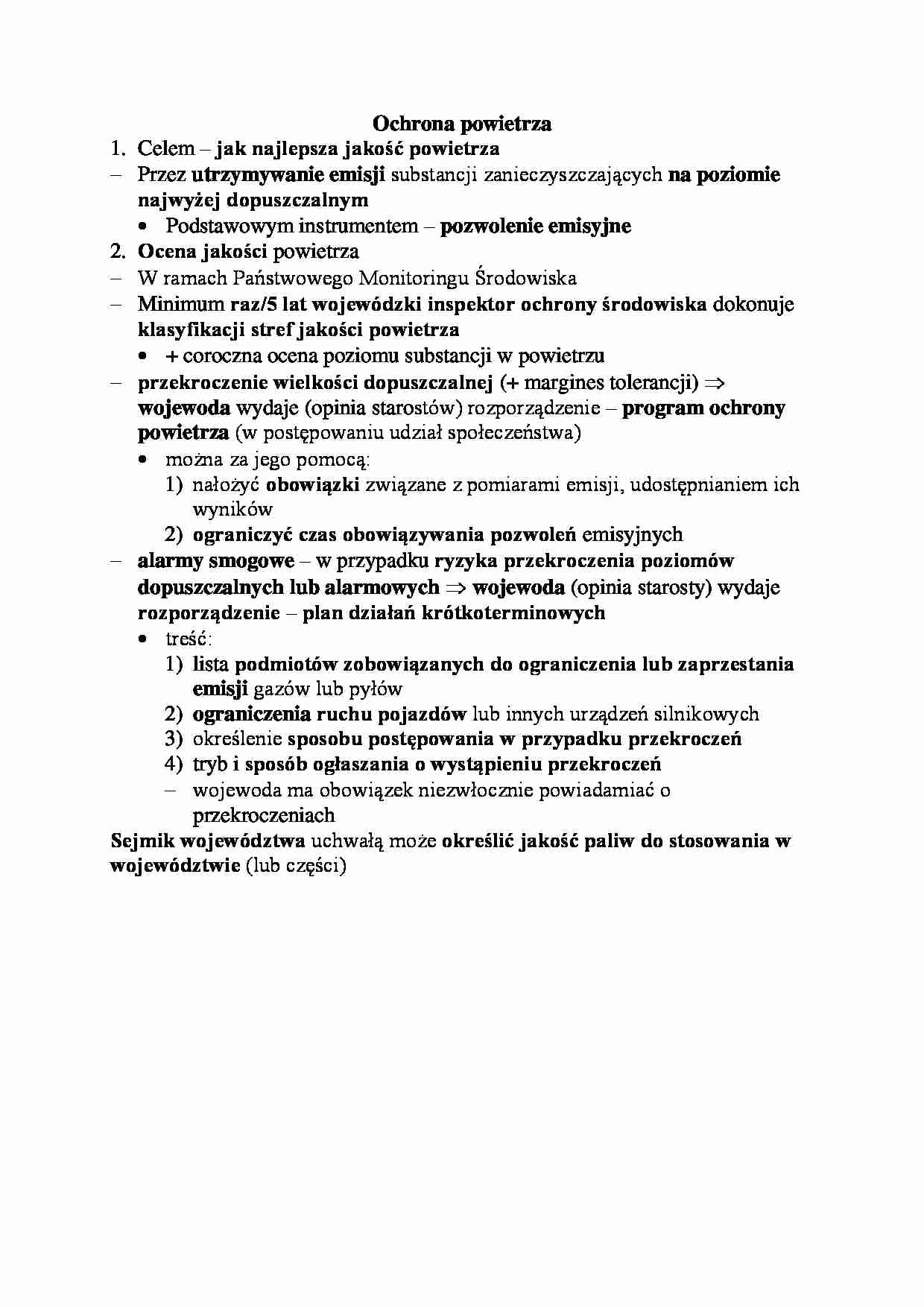 Ochrona powietrza - omówienie  - strona 1