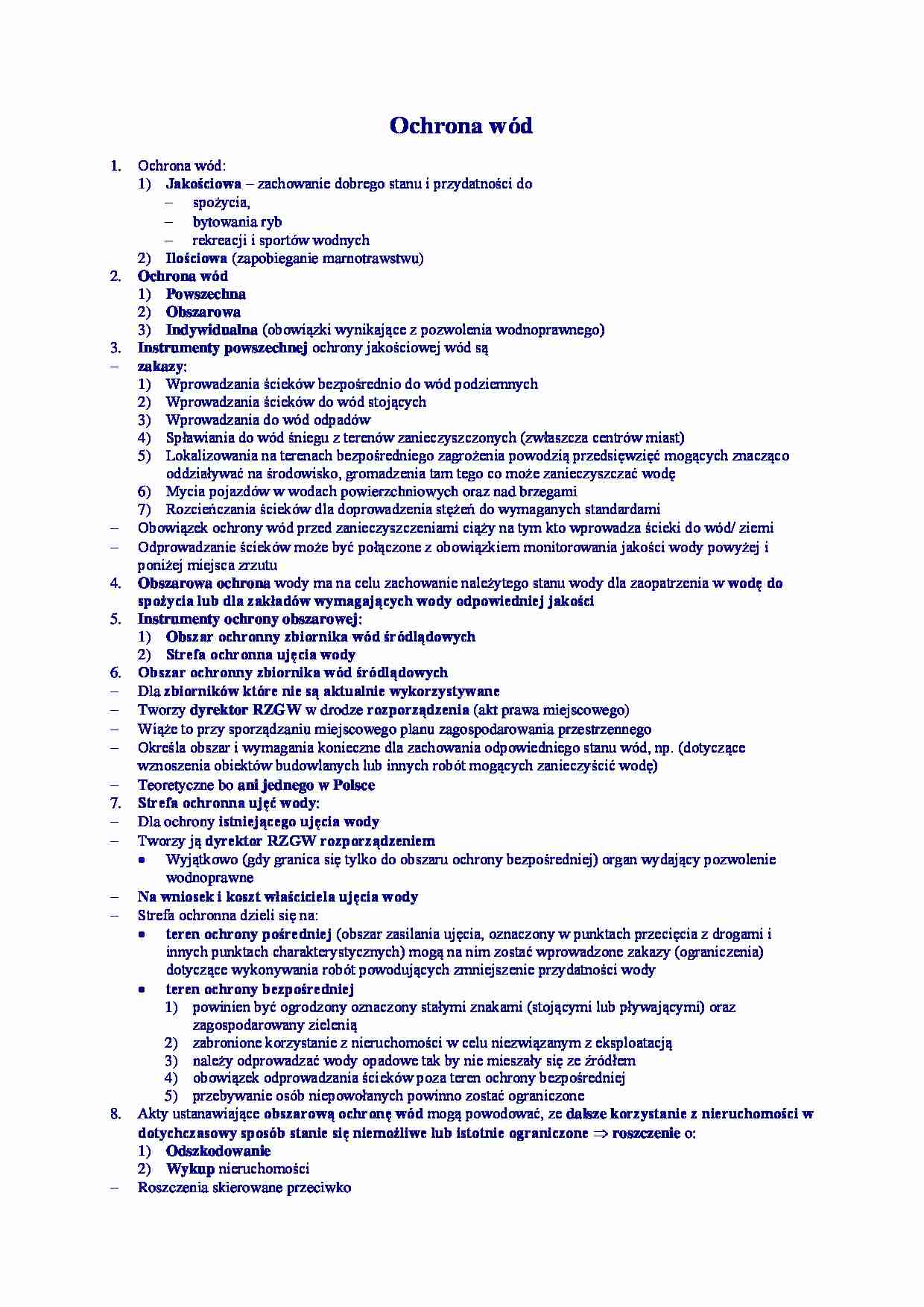 Ochrona wód - omówienie - strona 1