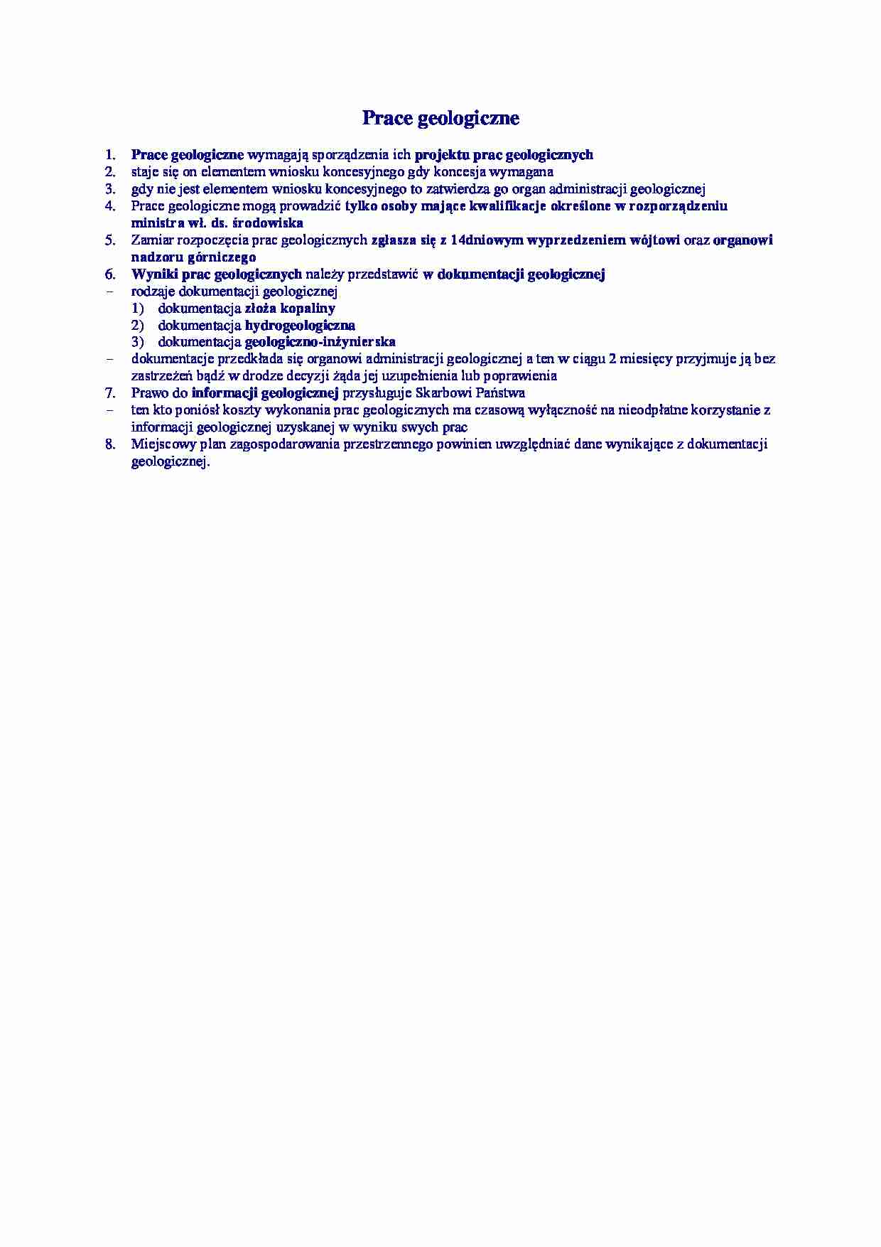 Prace geologiczne - omówienie - strona 1