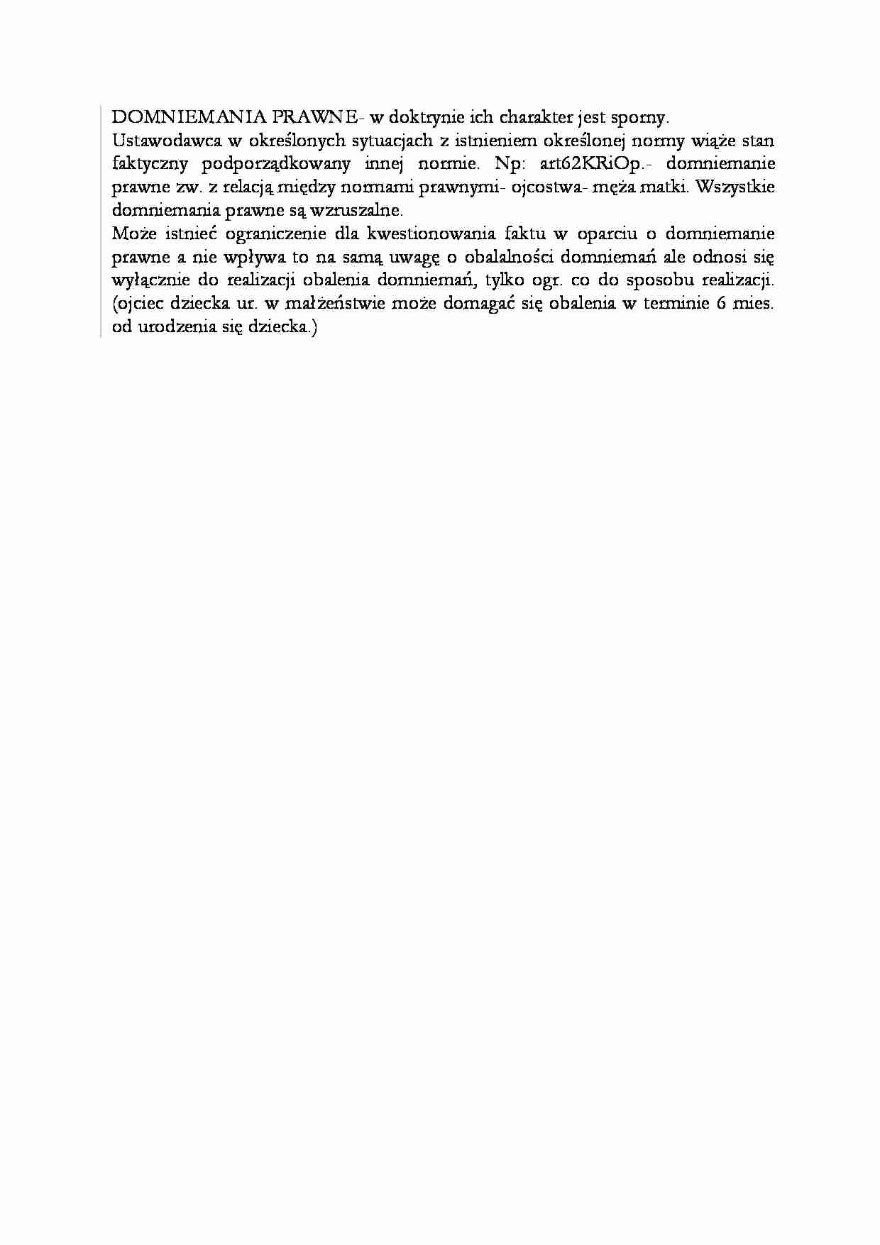 Domniemanie prawne-opracowanie - strona 1