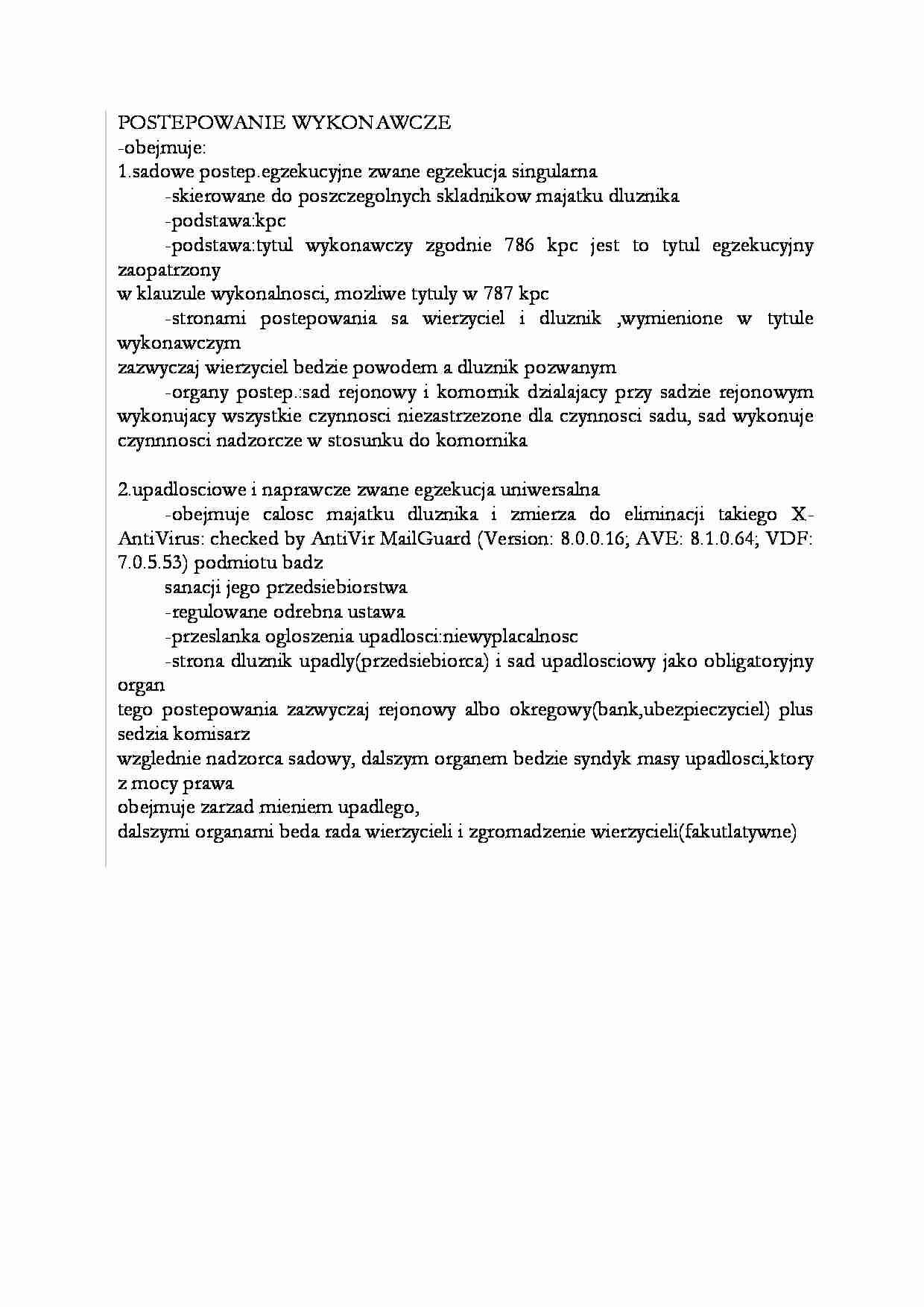 Postępowanie wykonawcze-opracowanie - strona 1