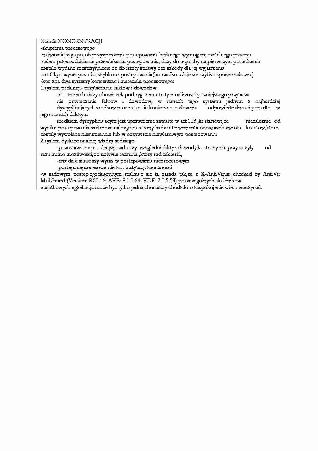 Zasada koncentracji-opracowanie - strona 1