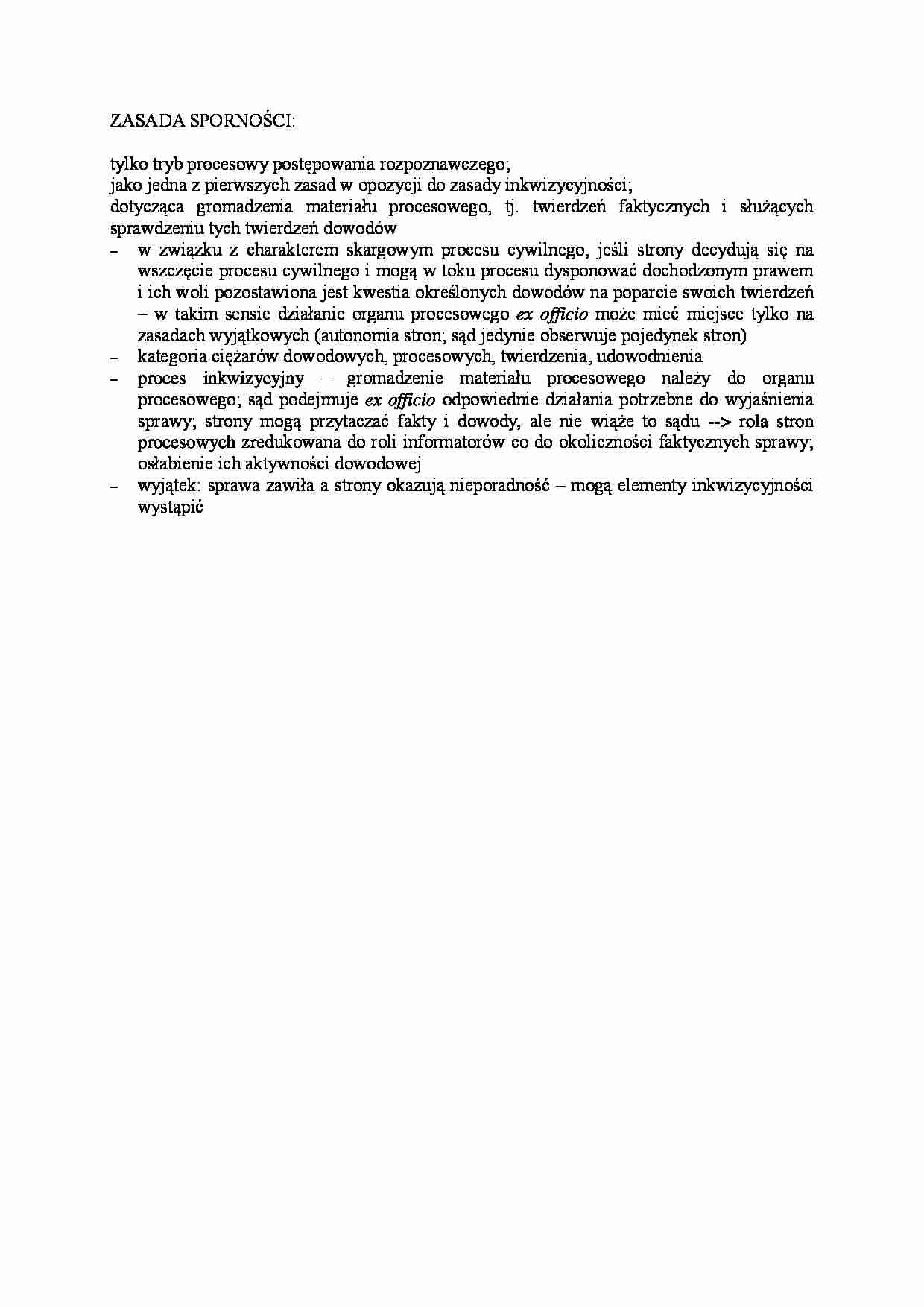 Zasada sporności-opracowanie - strona 1