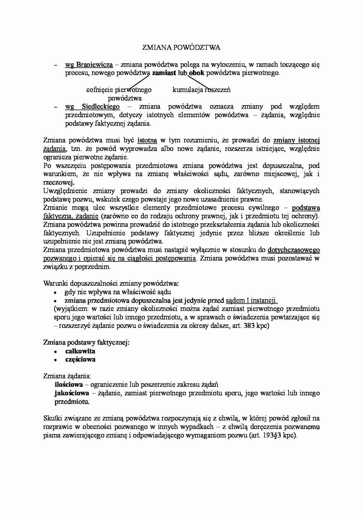 Zmiana powództwa-opracowanie - strona 1