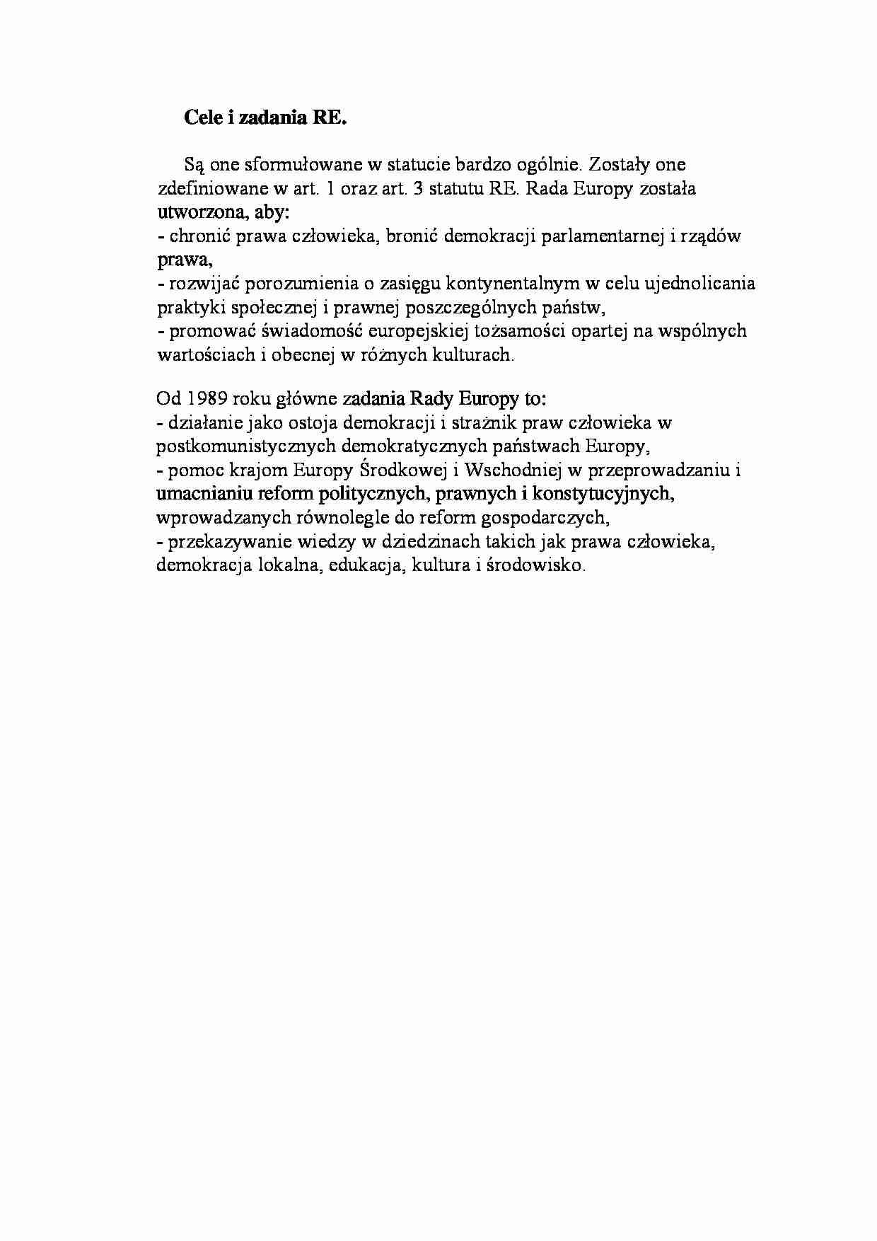 Cele i zadania RE-opracowanie - strona 1