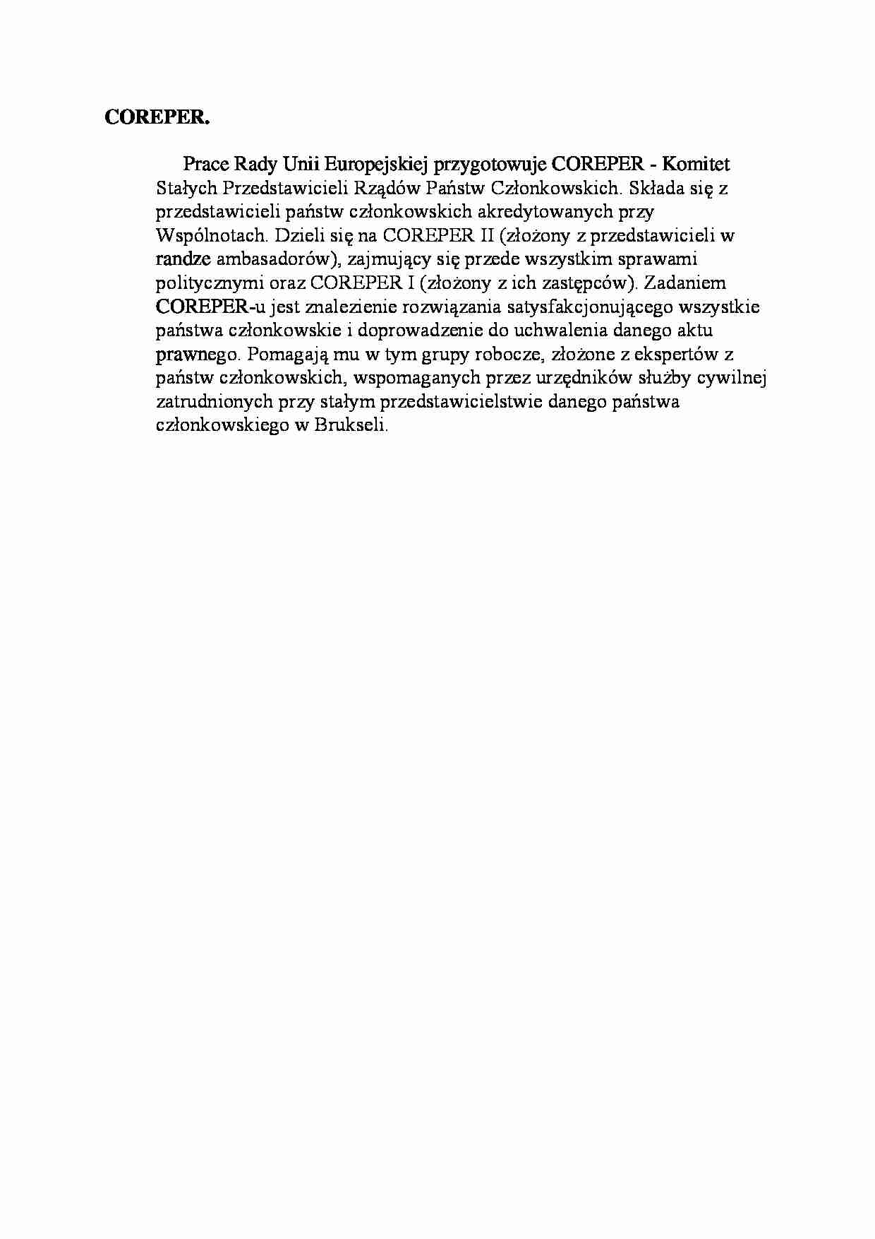 Coreper-opracowanie - strona 1