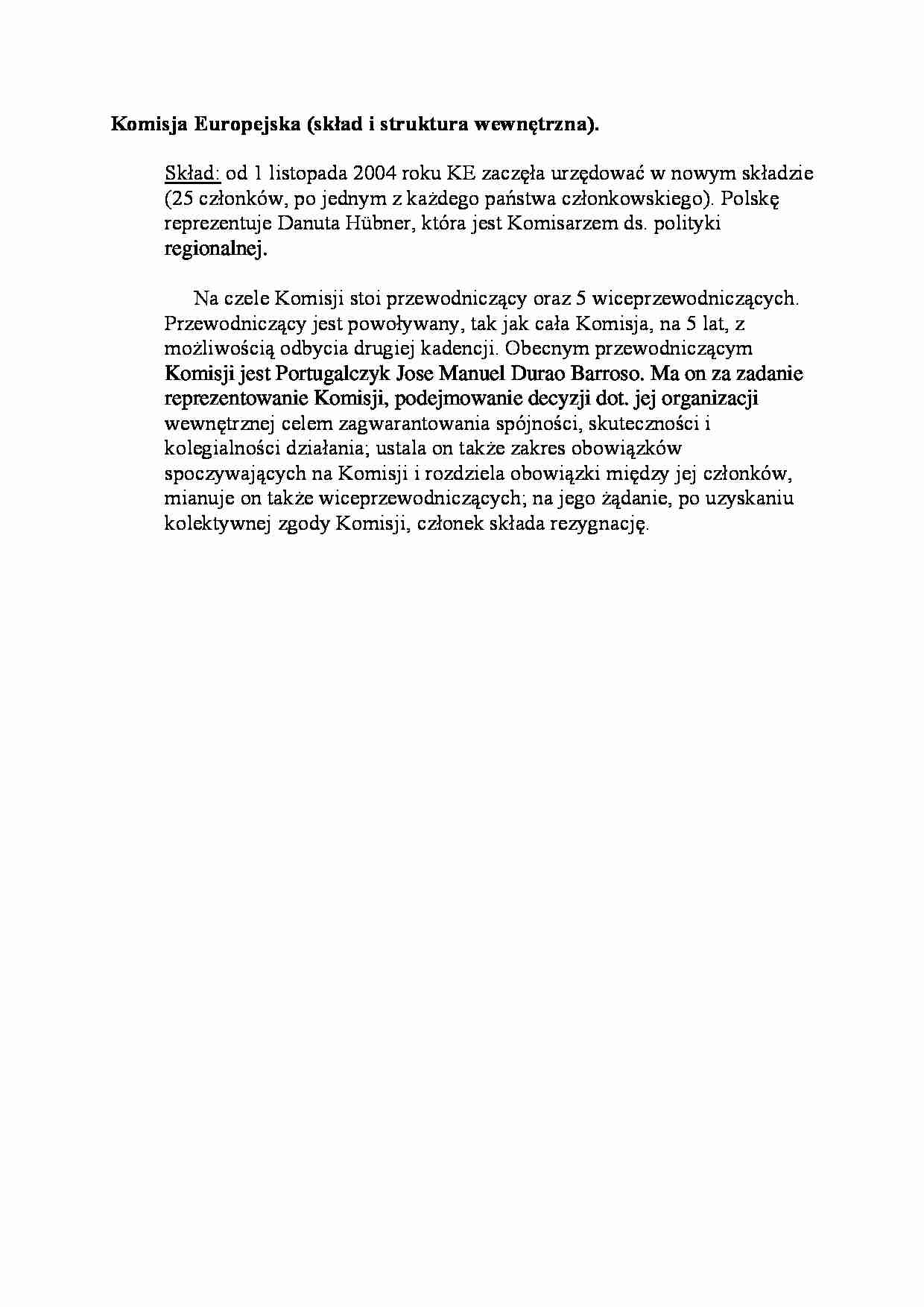 Komisja Europejska-opracowanie - strona 1
