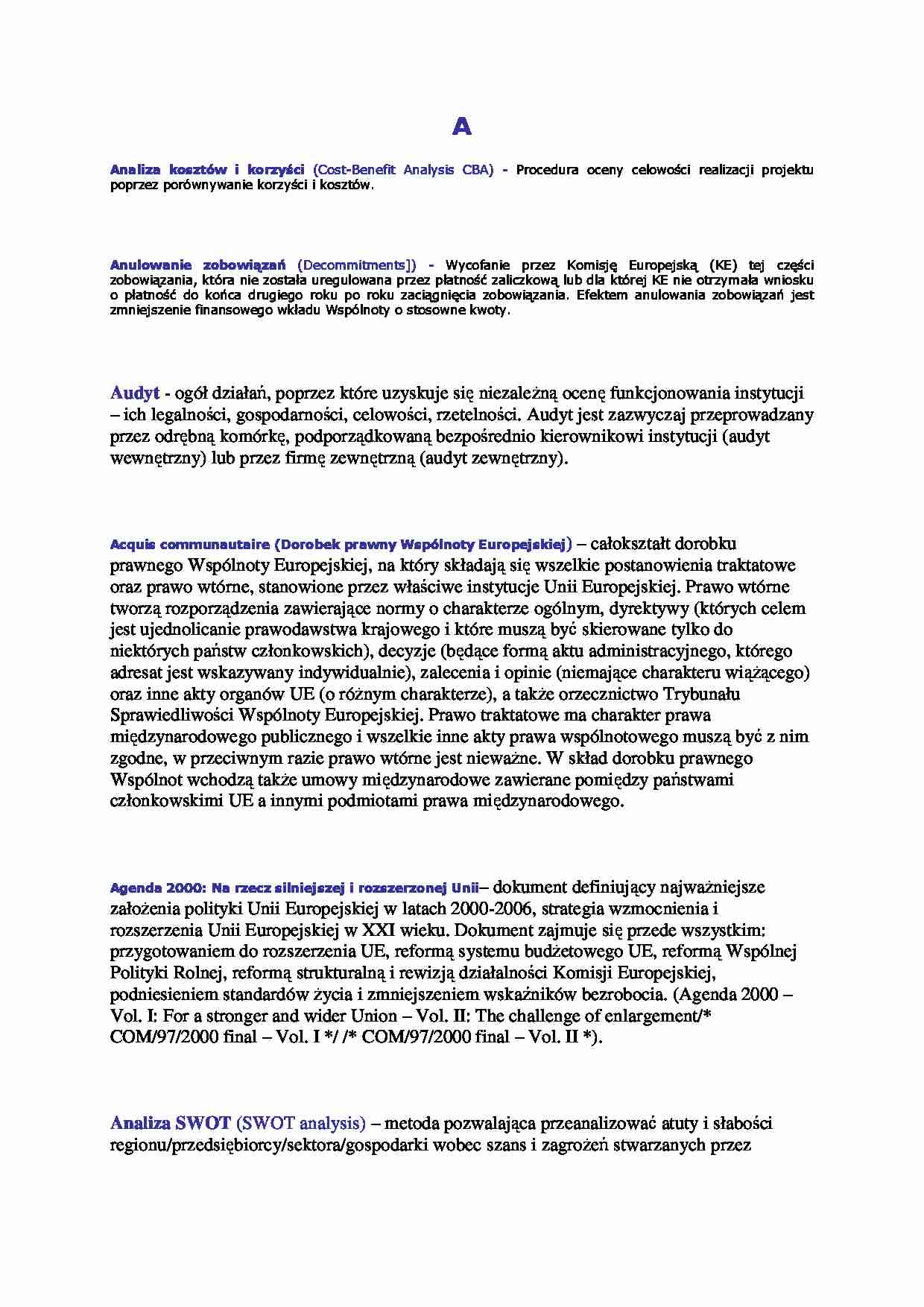 słowniczek pojęciowy - strona 1