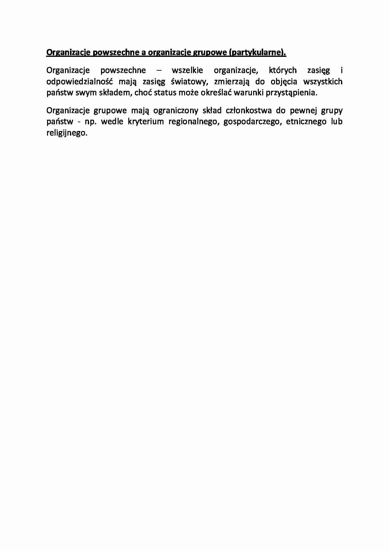 Organizacje powszechne a organizacje grupowe-opracowanie - strona 1