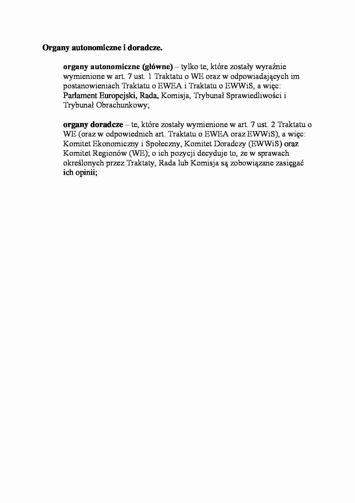 Organy autonomiczne i doradcze-opracowanie - strona 1