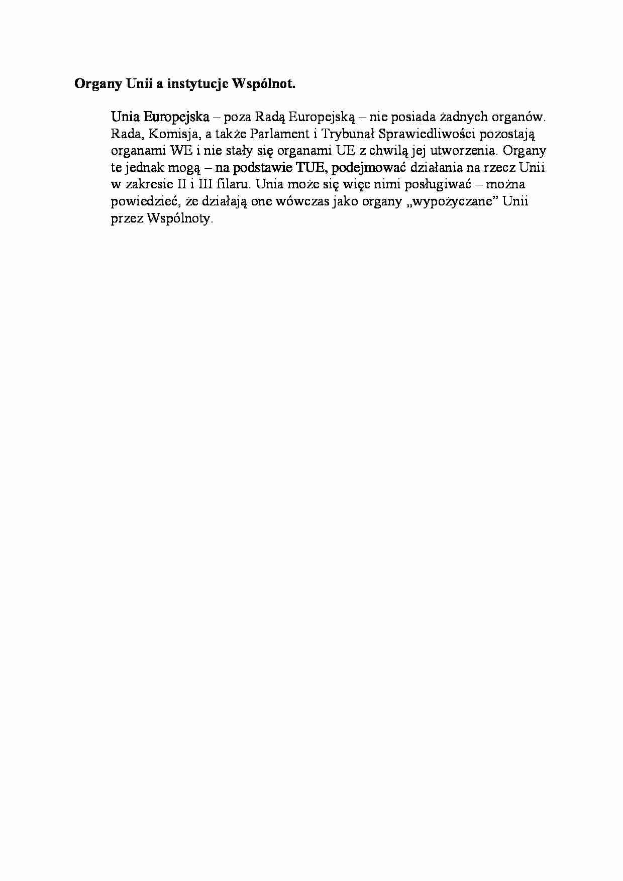 Organy Unii a instytucje Wspólnot-opracowanie - strona 1