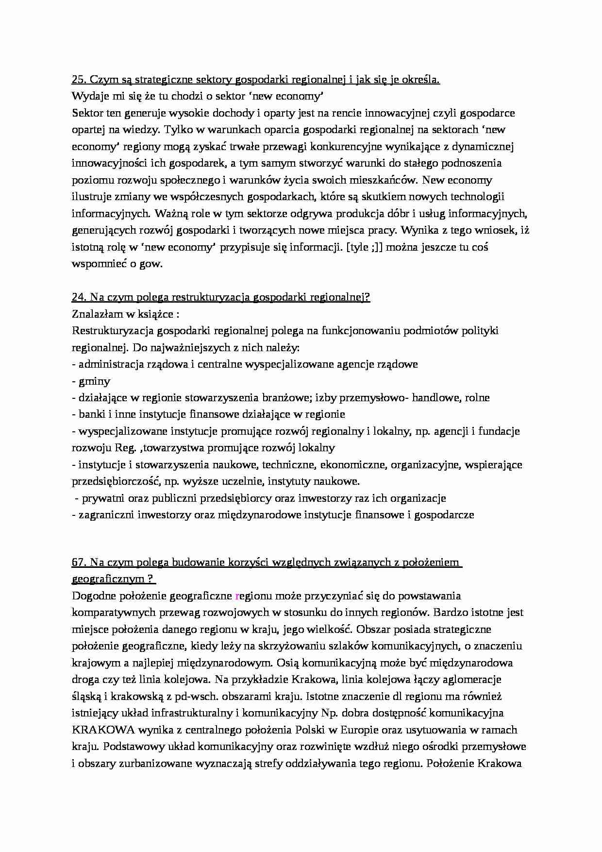 gospodarka regionalna-pytanie i odp2 - strona 1