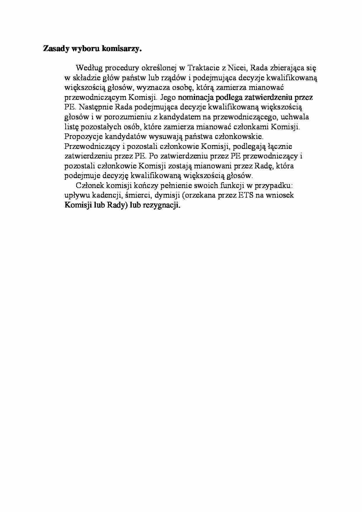 Zasady wyboru komisarzy - omówienie - strona 1