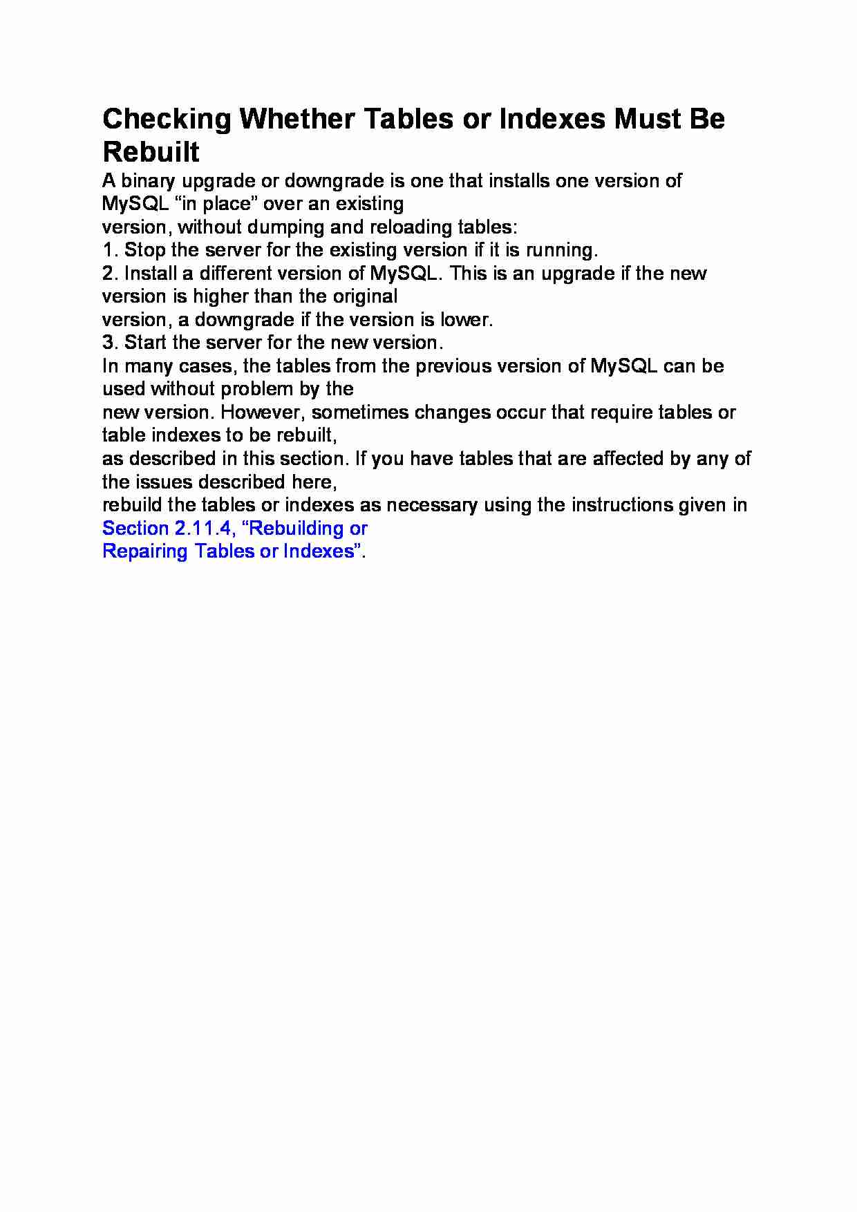 Checking Whether Tables or Indexes Must Be Rebuilt - strona 1