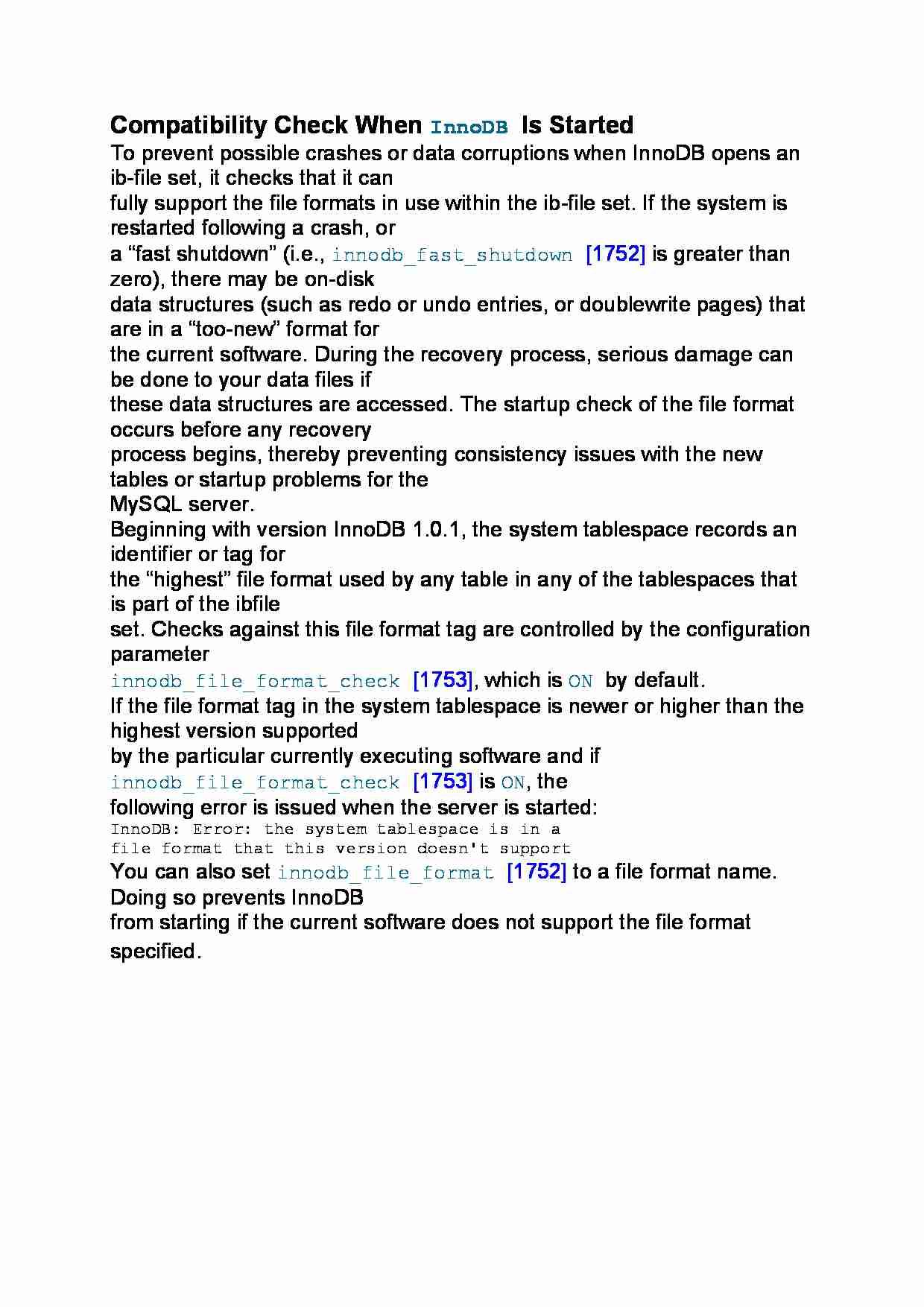 Compatibility Check When InnoDB Is Started - strona 1