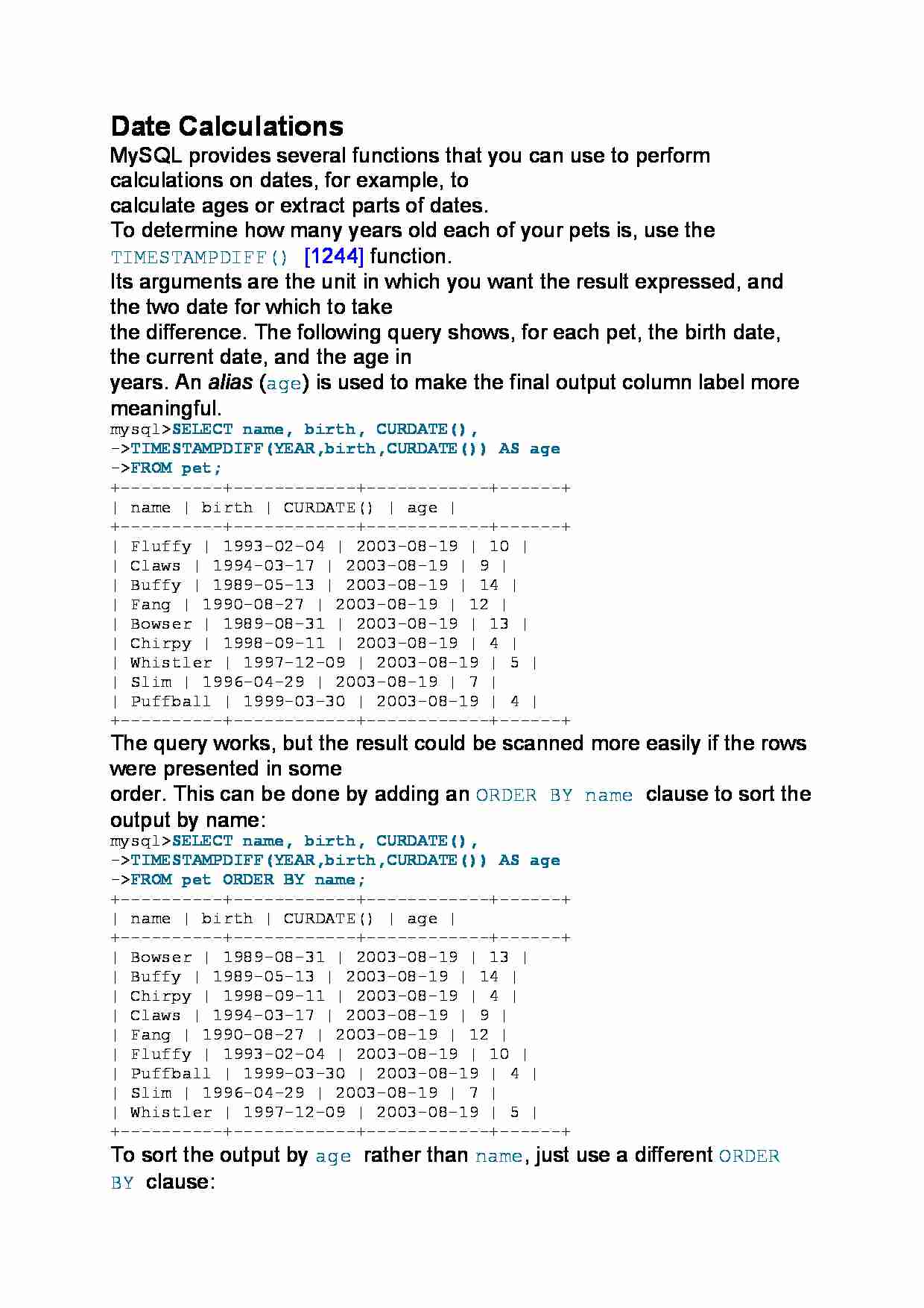 Date Calculations - strona 1