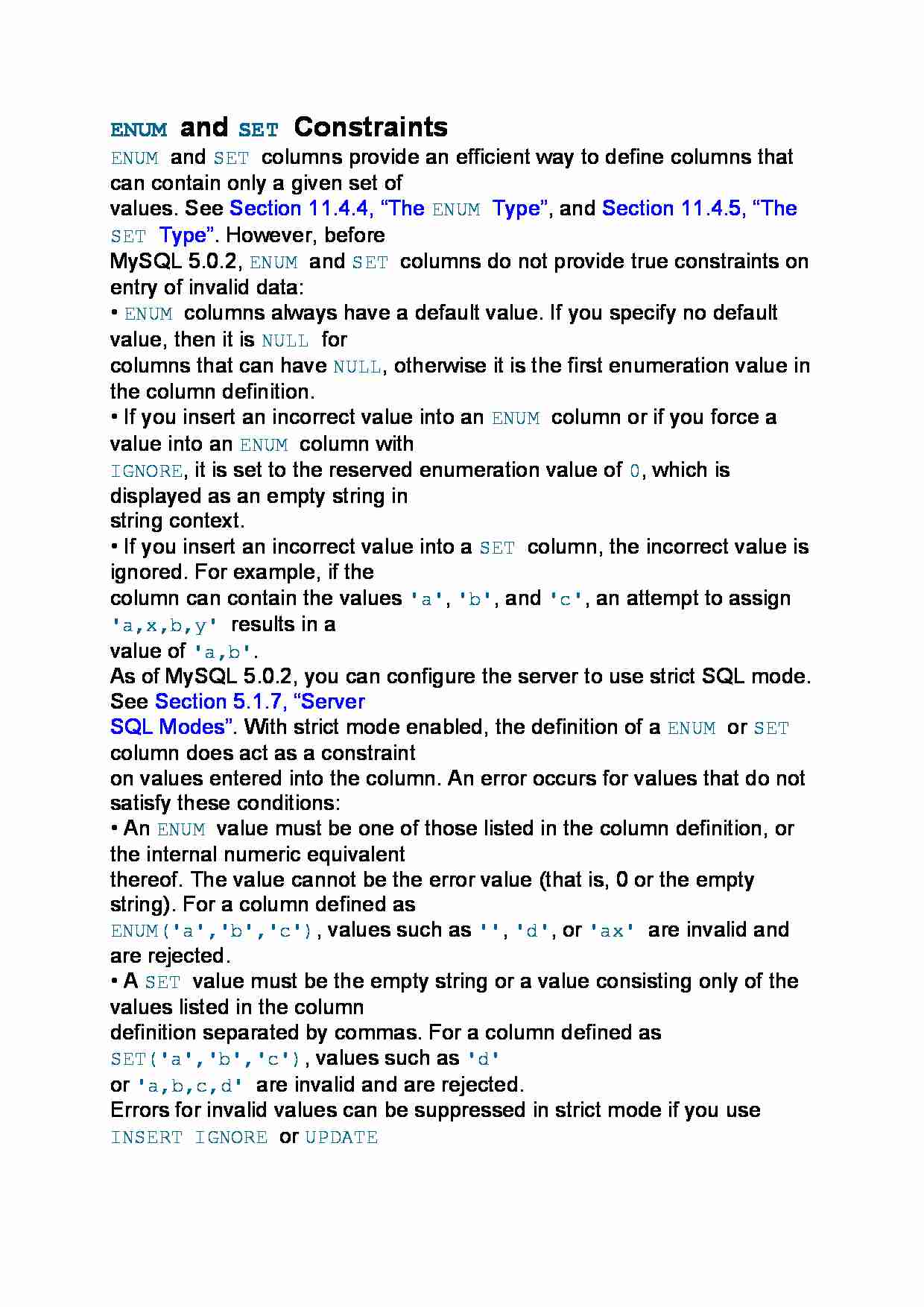 ENUM and SET Constraints - strona 1