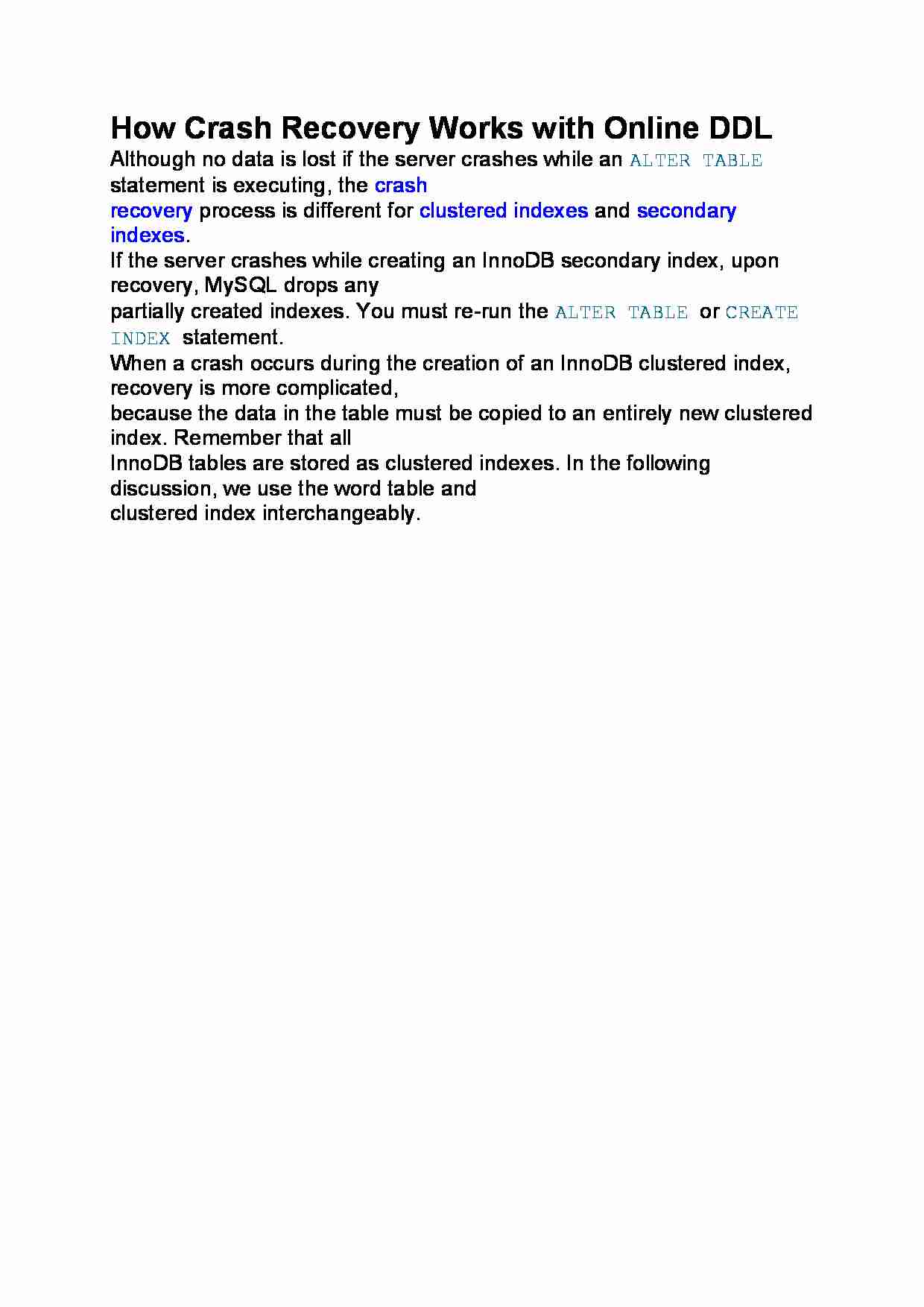 How Crash Recovery Works with Online DDL - strona 1