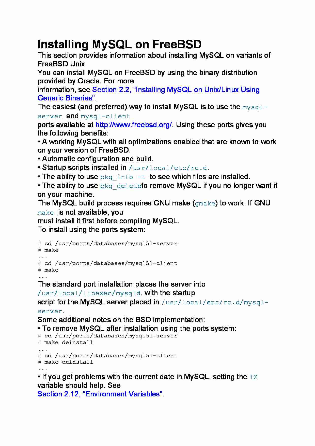 Installing MySQL on FreeBSD - strona 1
