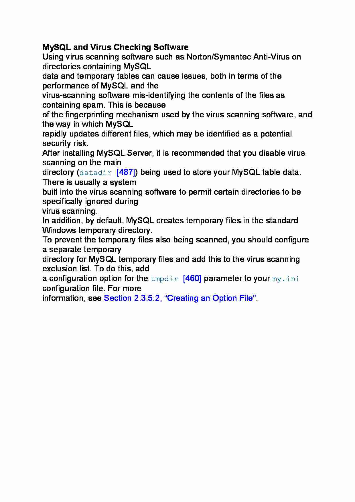 MySQL and Virus Checking Software - strona 1