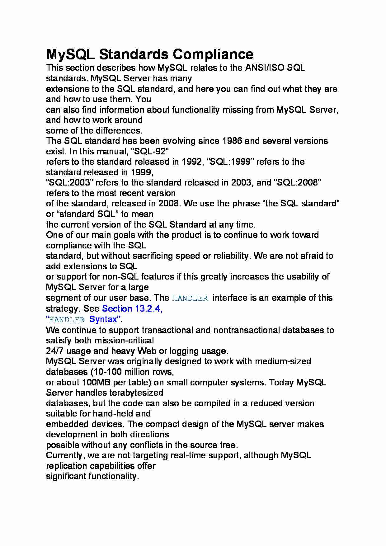 MySQL Standards Compliance - strona 1