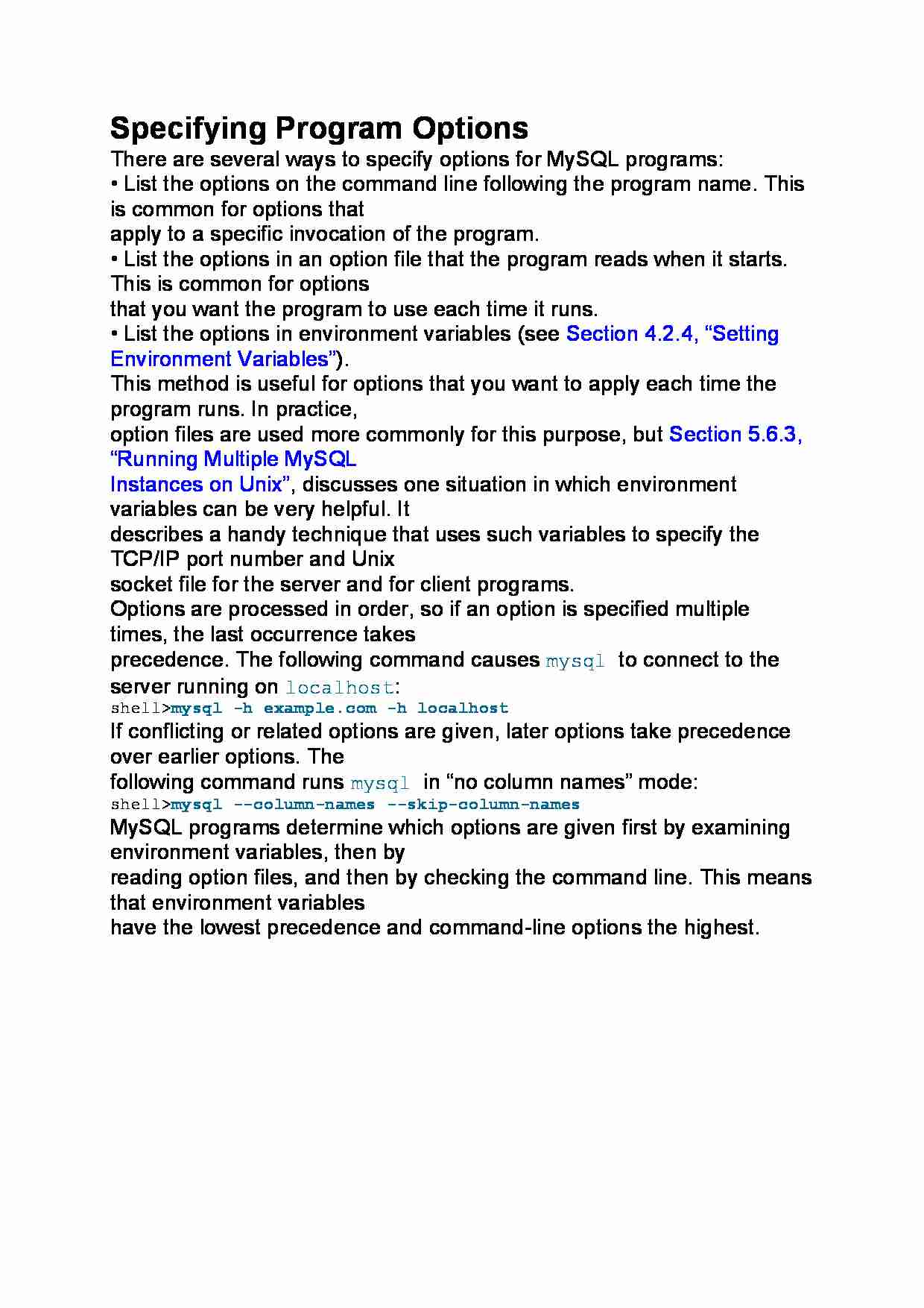 Specifying Program Options - strona 1