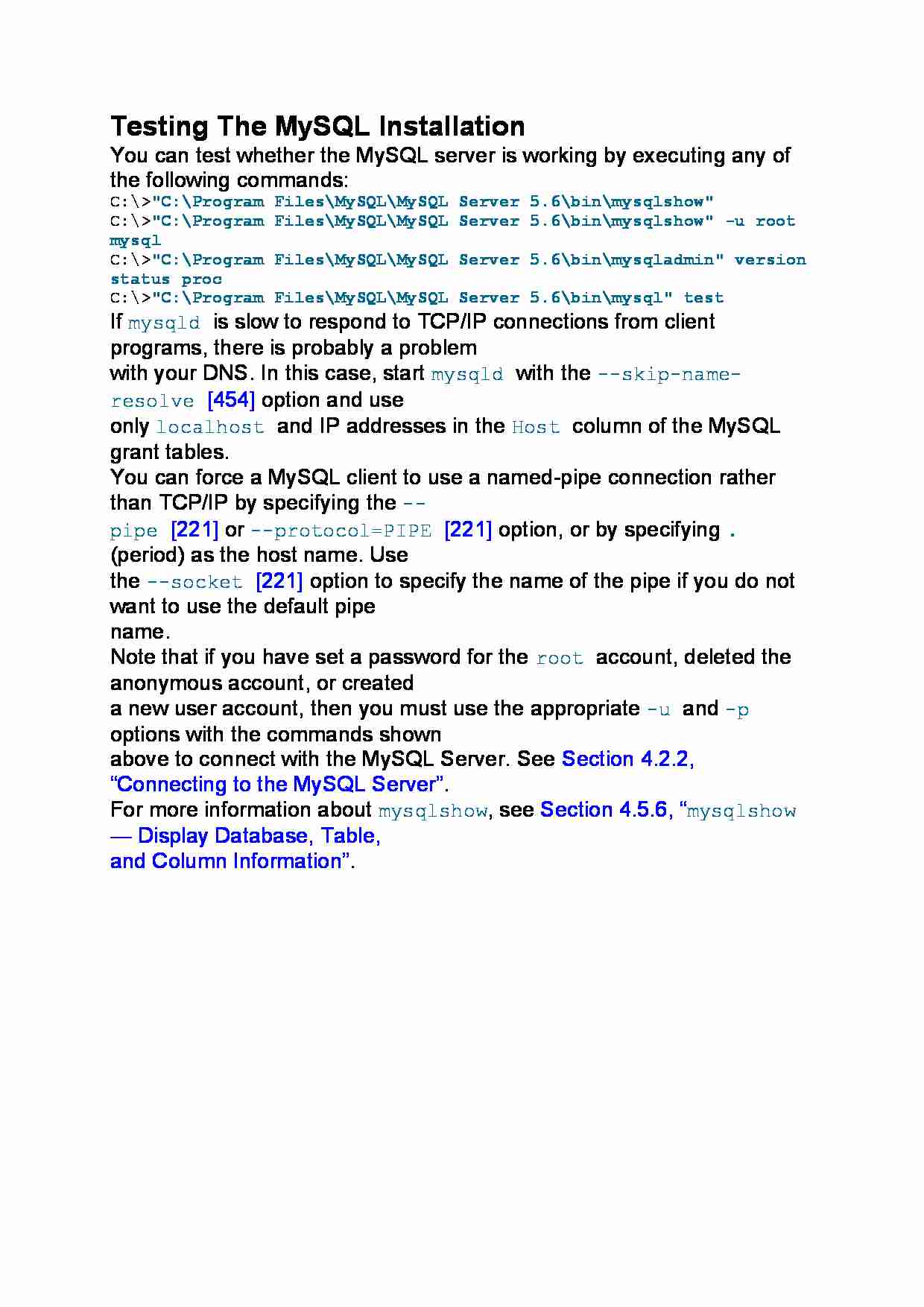 Testing The MySQL Installation - strona 1