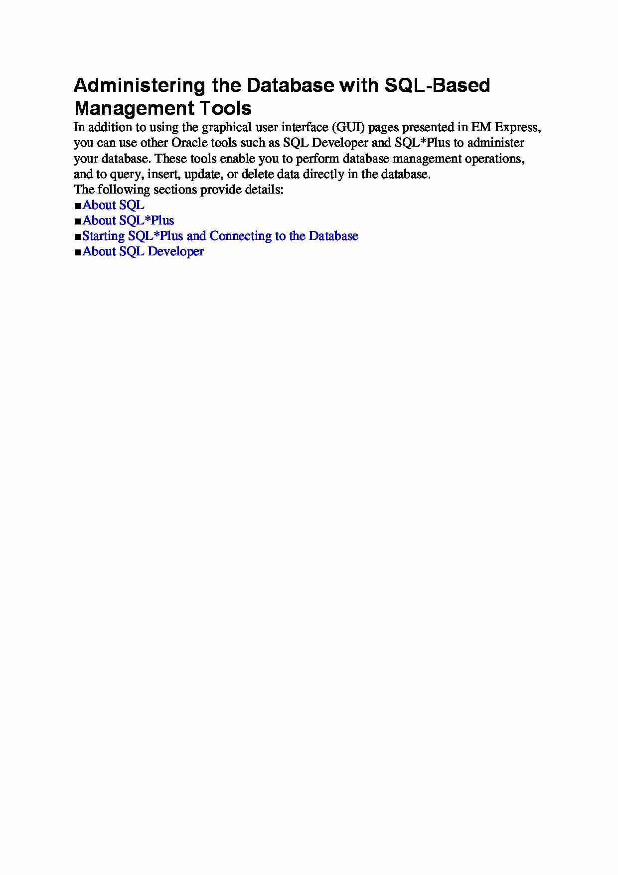 Administering the Database with SQL - strona 1