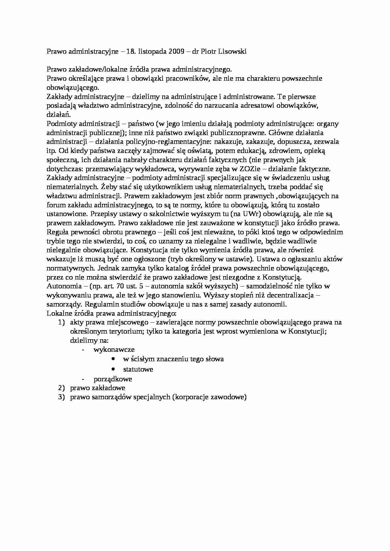 Prawo administracyjne - źródła - strona 1