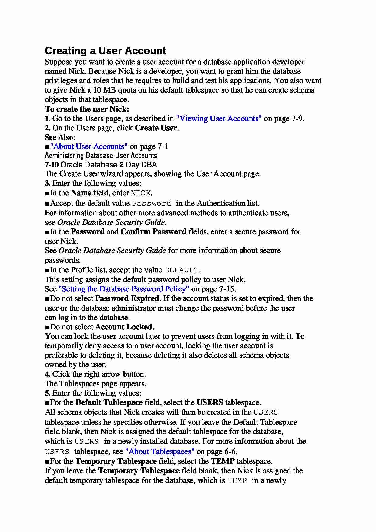 Creating a User Account - wykład  - strona 1