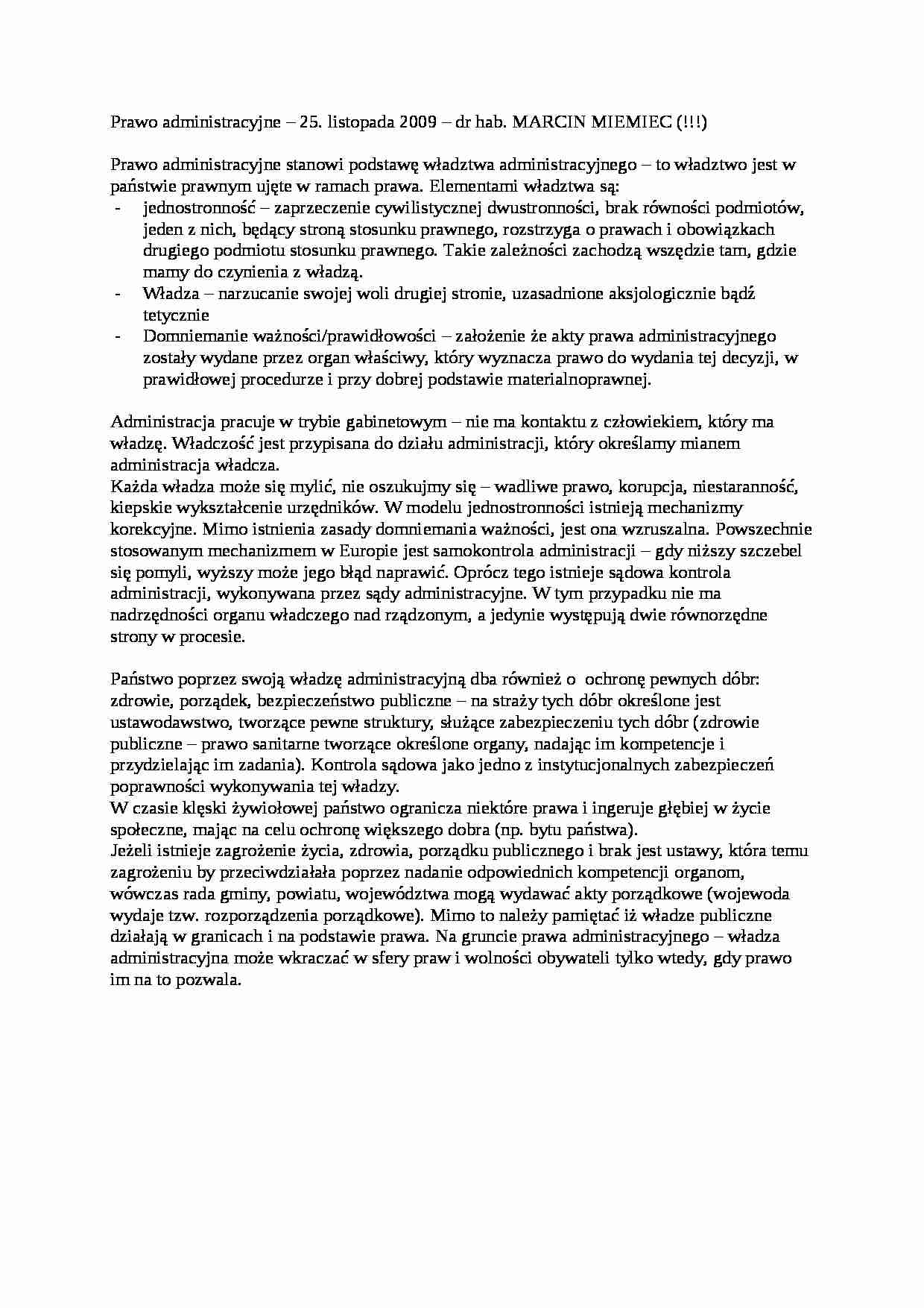 Prawo administracyjne - Władztwo administracyjne - strona 1