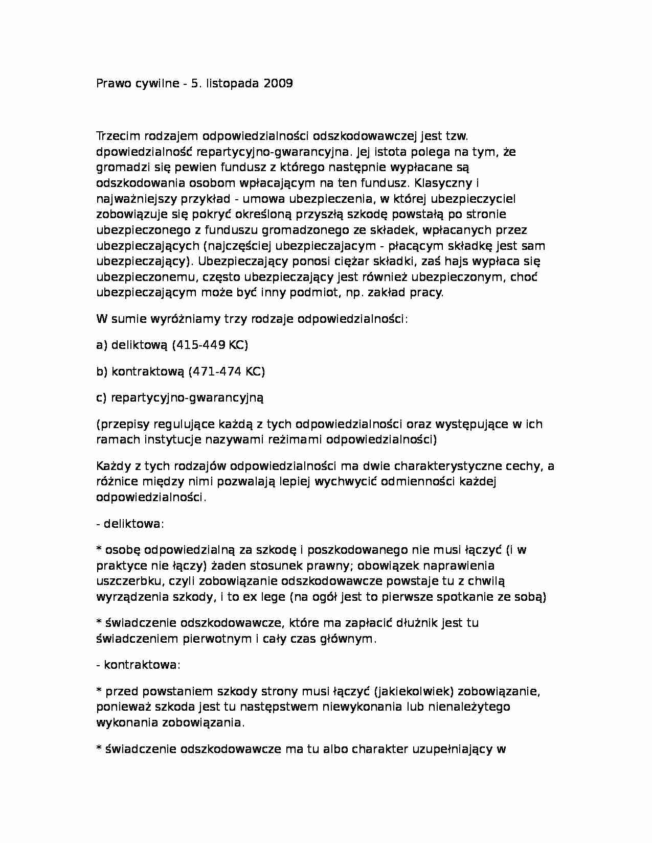 Prawo cywilne - Odpowiedzialność deliktowa - strona 1