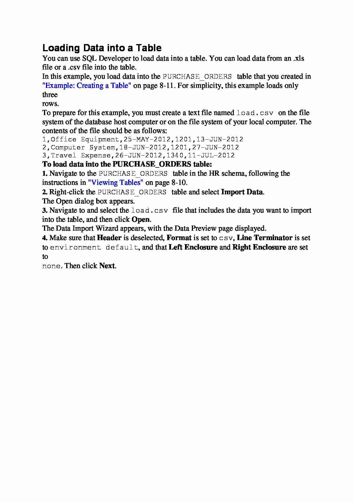 Loading Data into a Table - wykład - strona 1