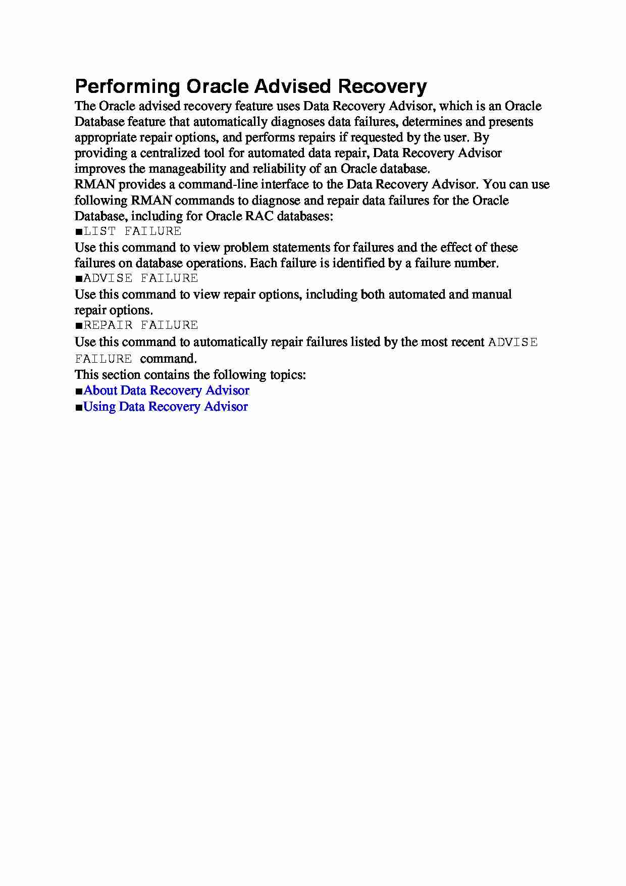 Performing Oracle Advised Recovery - wykład - strona 1