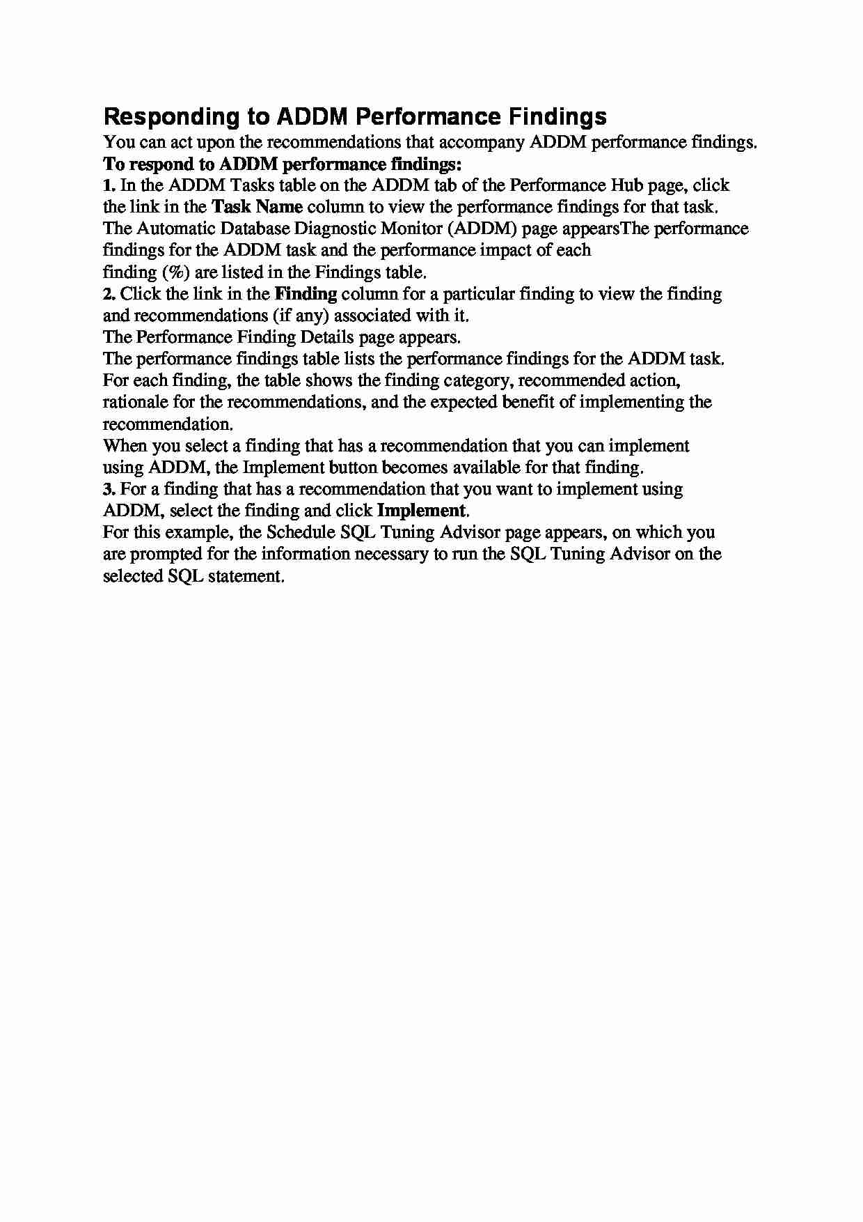 Responding to ADDM Performance Findings - wykład - strona 1