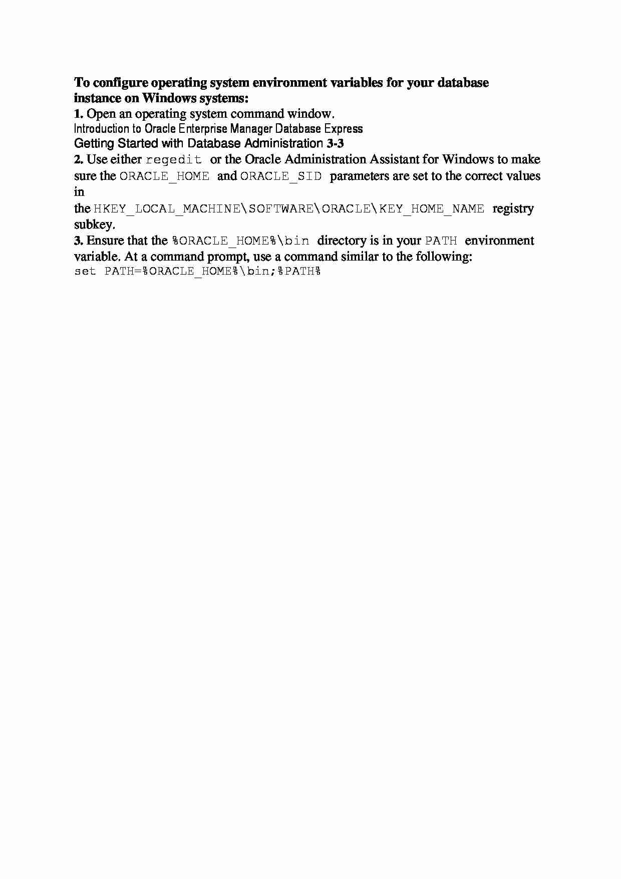 To configure operating system environment variables for your database WIndoiws - strona 1