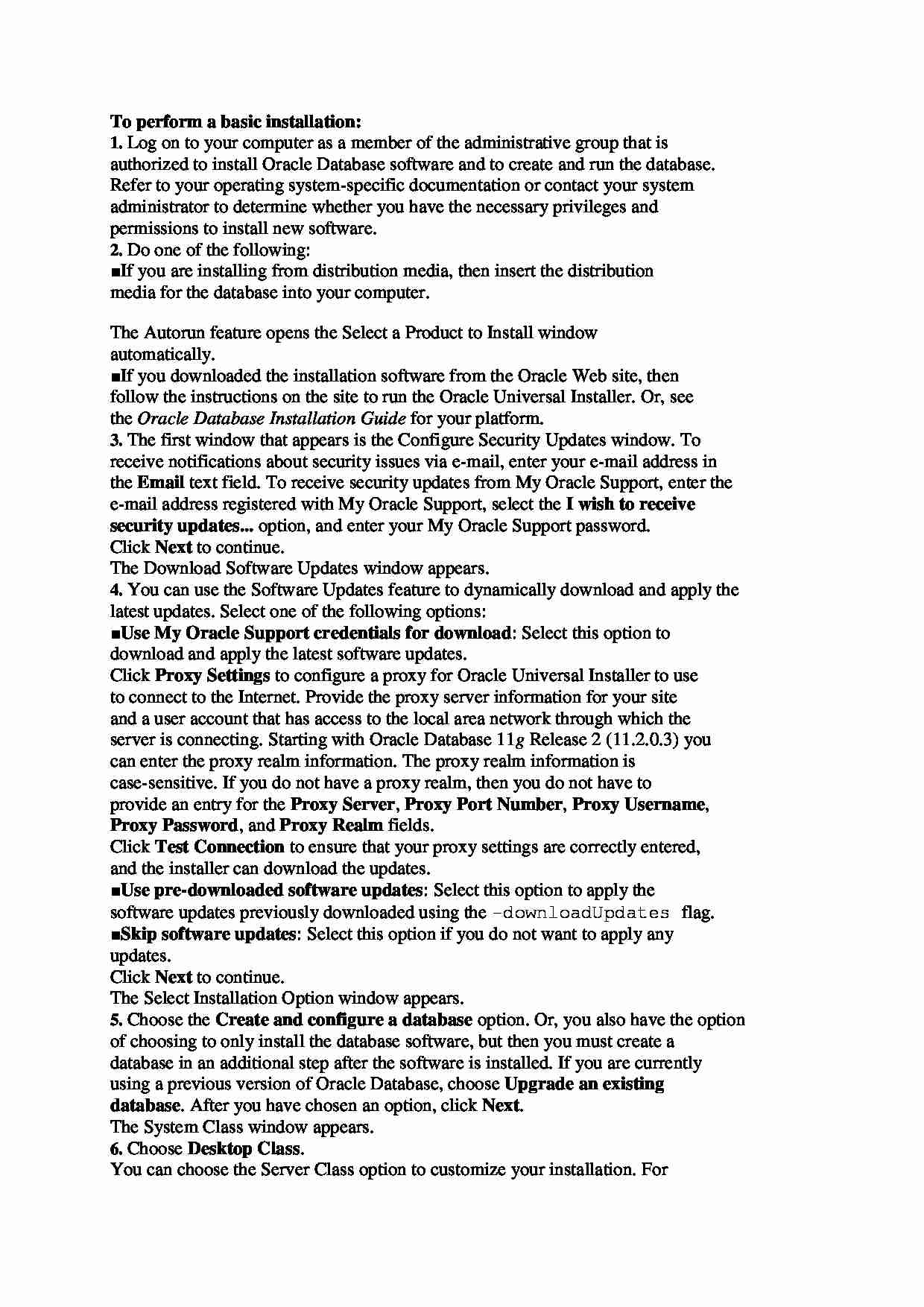 To perform a basic installation - strona 1