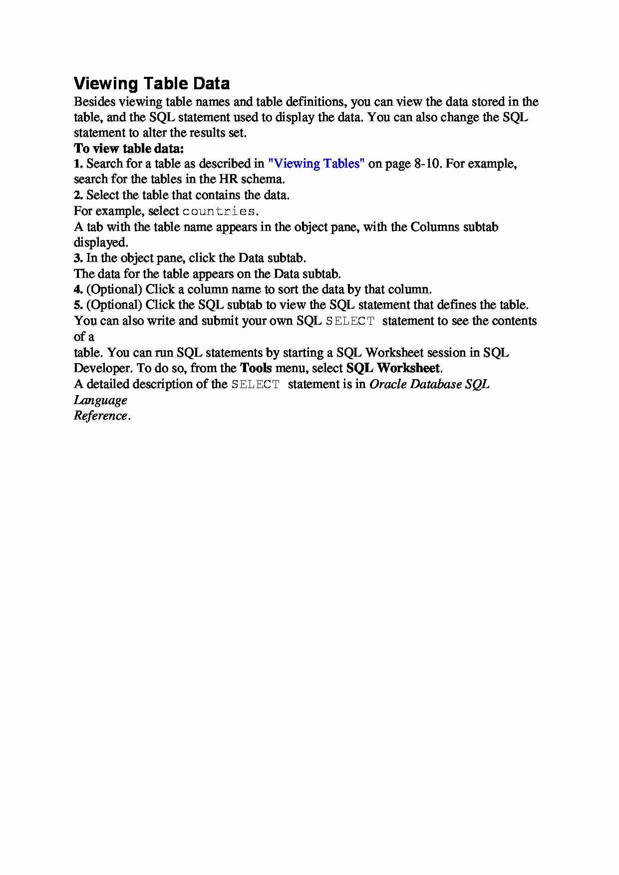 Viewing Table Data - strona 1