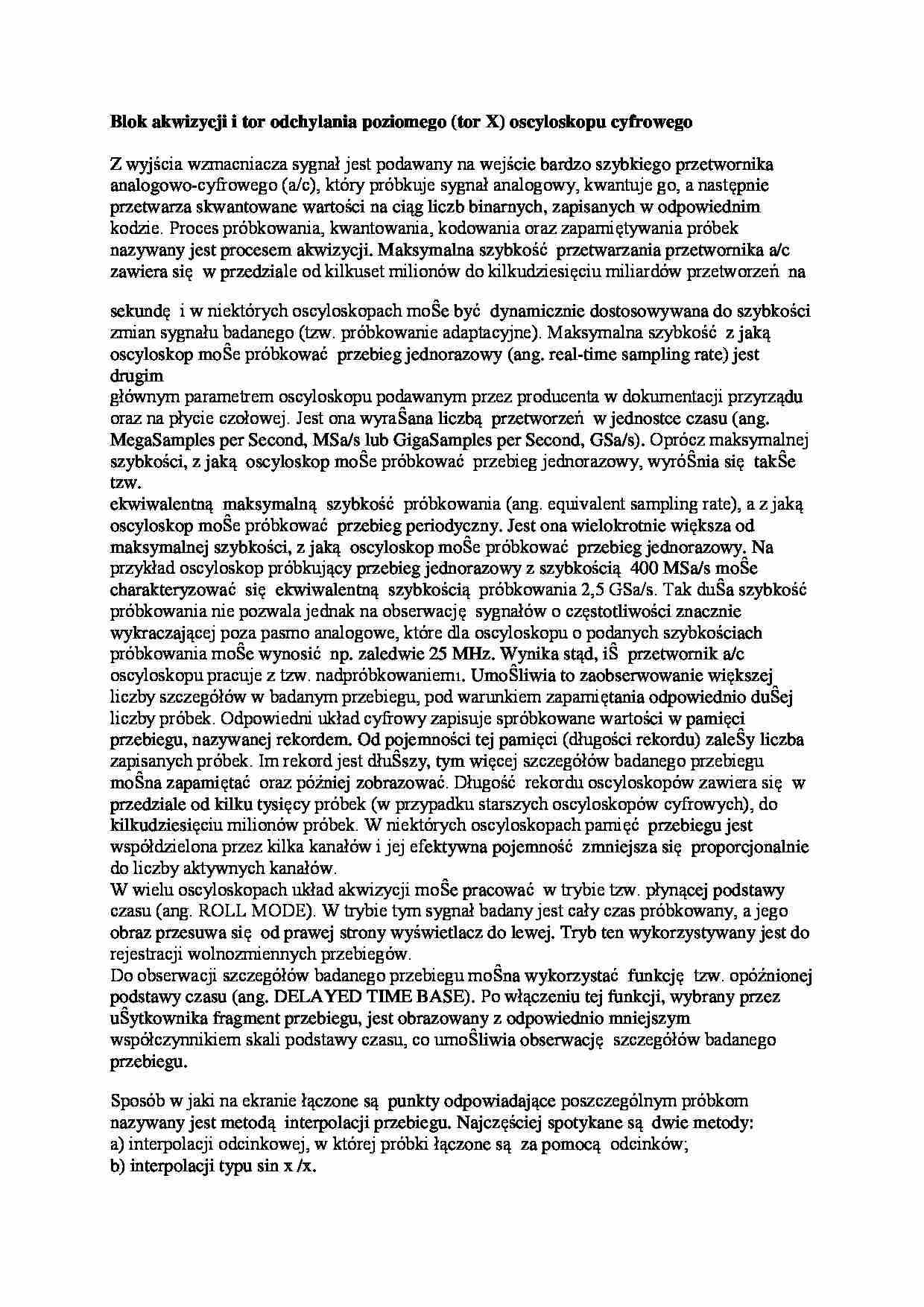 Blok akwizycji i tor odchylania poziomego - strona 1