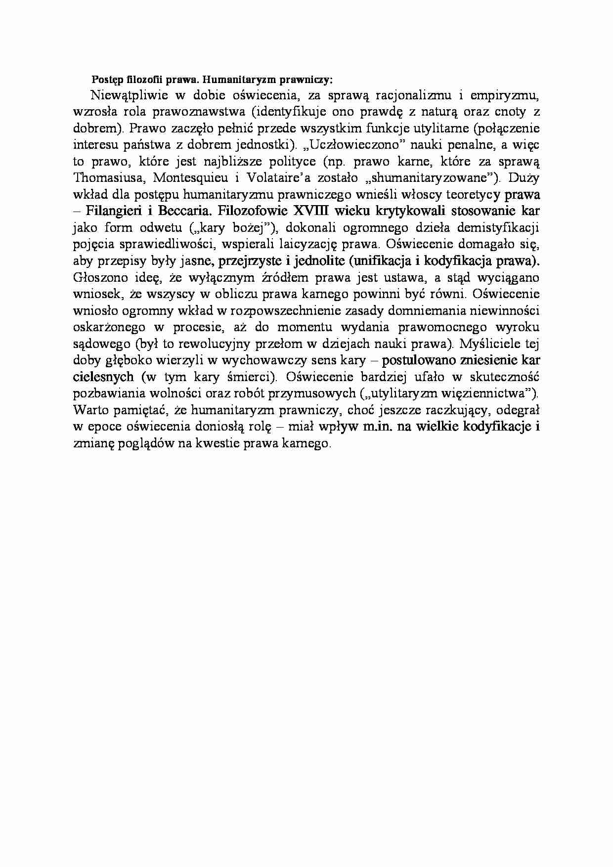 Postęp filozofii prawa - wykład - strona 1