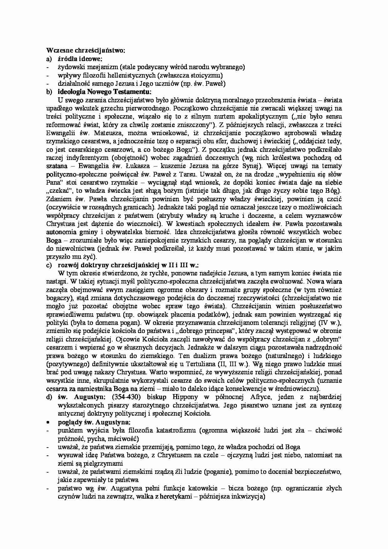 Wczesne chrześcijaństwo - wykład - strona 1