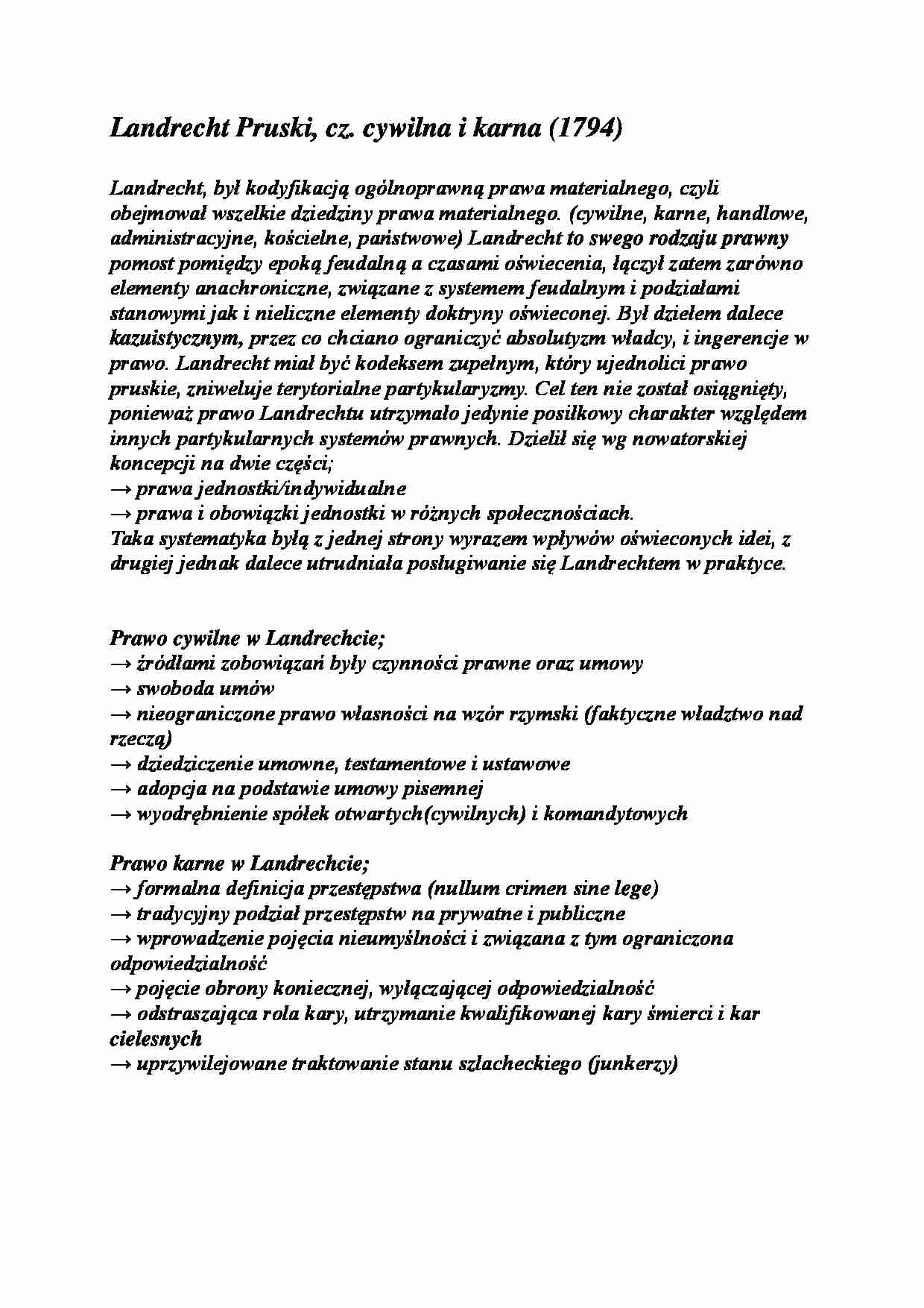 Landrecht Pruski - strona 1