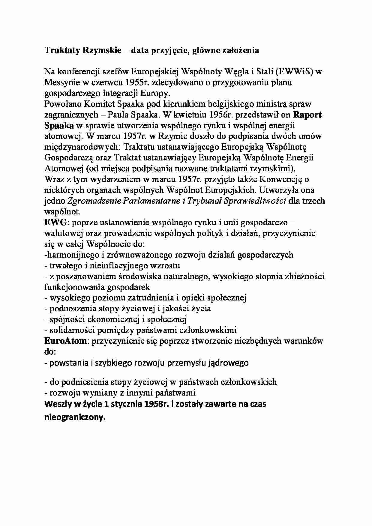 Traktaty Rzymskie - strona 1