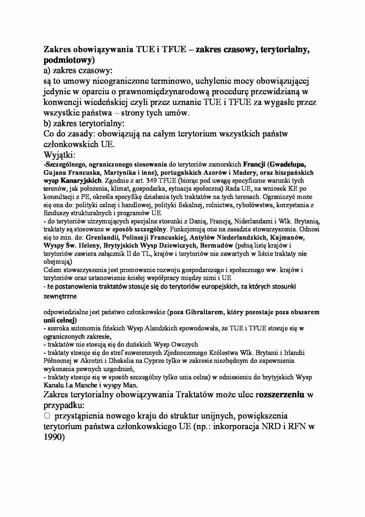 Zakres obowiązywania TUE i TFUE - strona 1