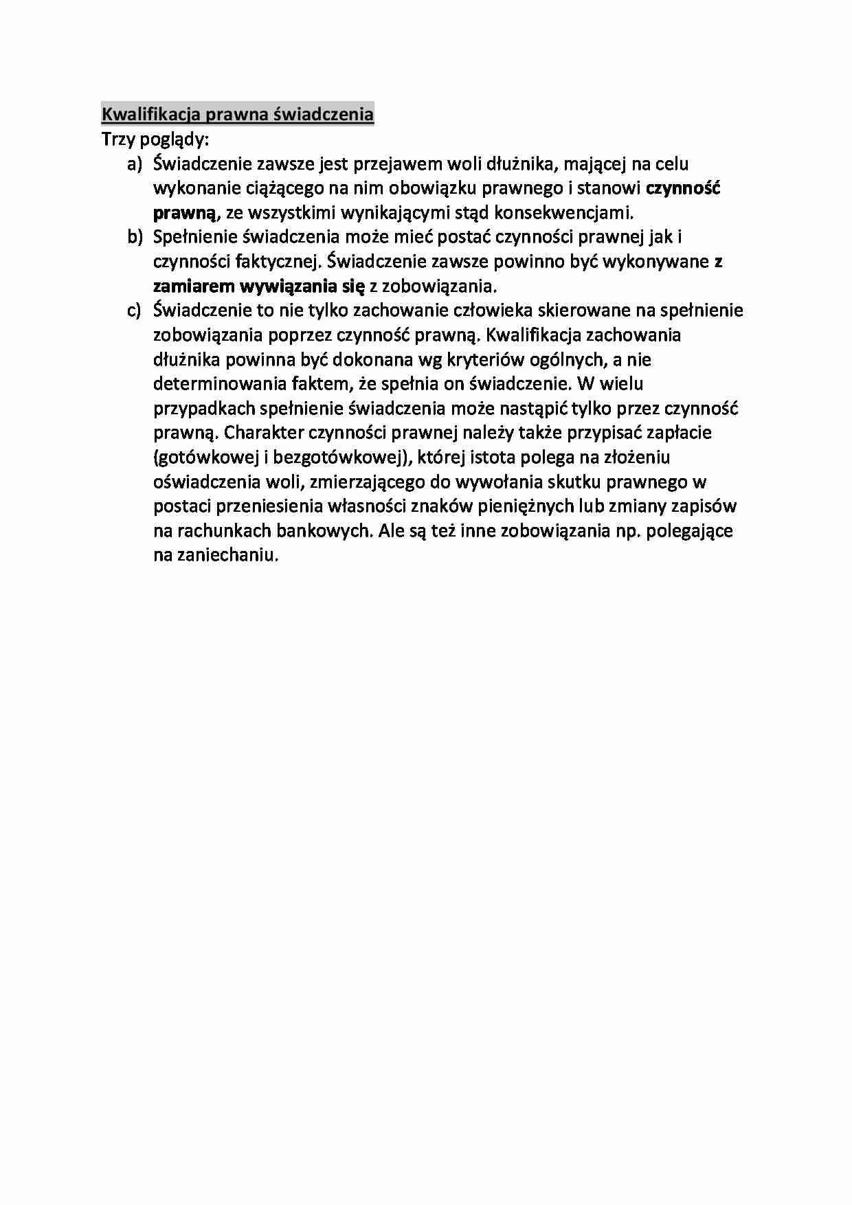 Kwalifikacja prawna świadczenia - strona 1