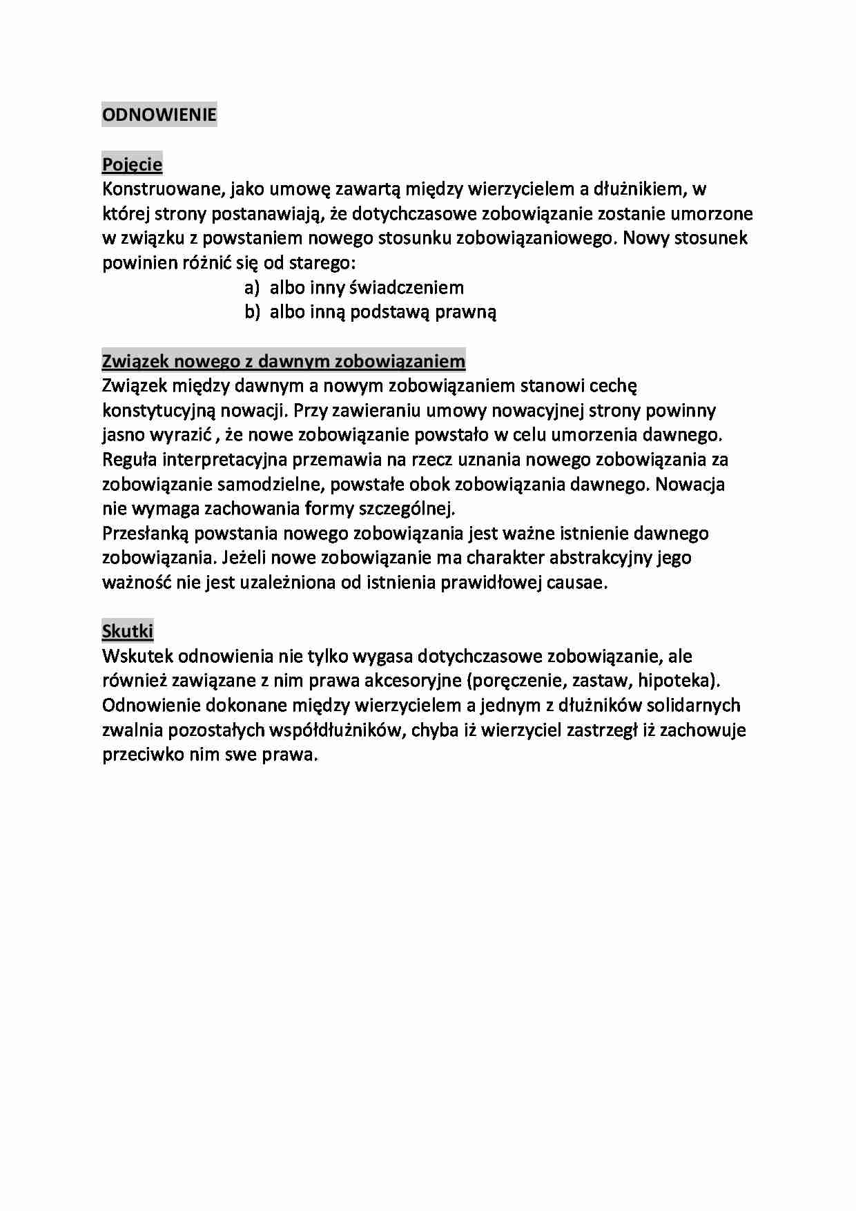 Prawo cywilne - odnowienie - strona 1
