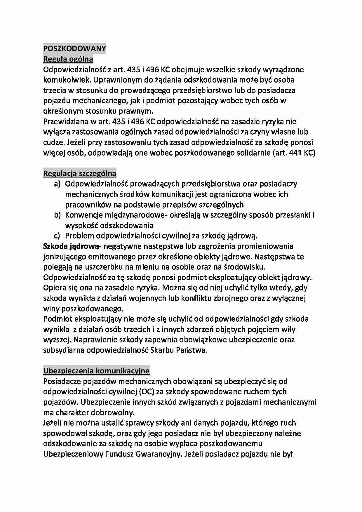 Prawo cywilne - poszkodowany  - strona 1