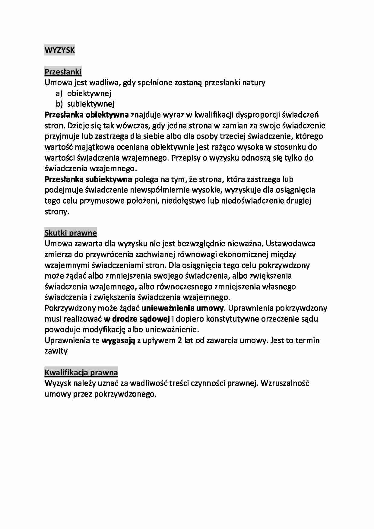 Prawo cywilne - wyzysk  - strona 1